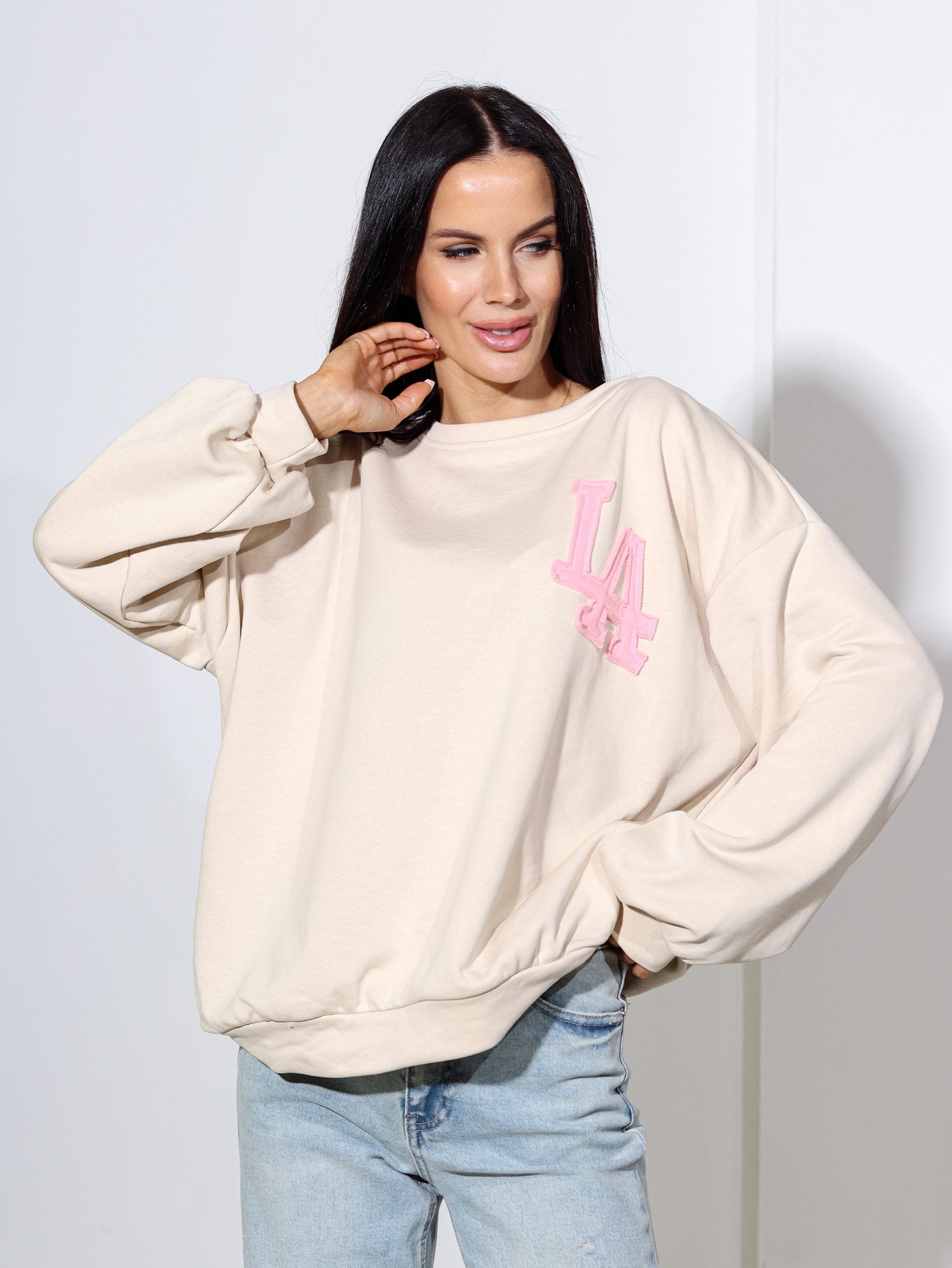 Bēšs ,,LA'' college džemperis - 14083