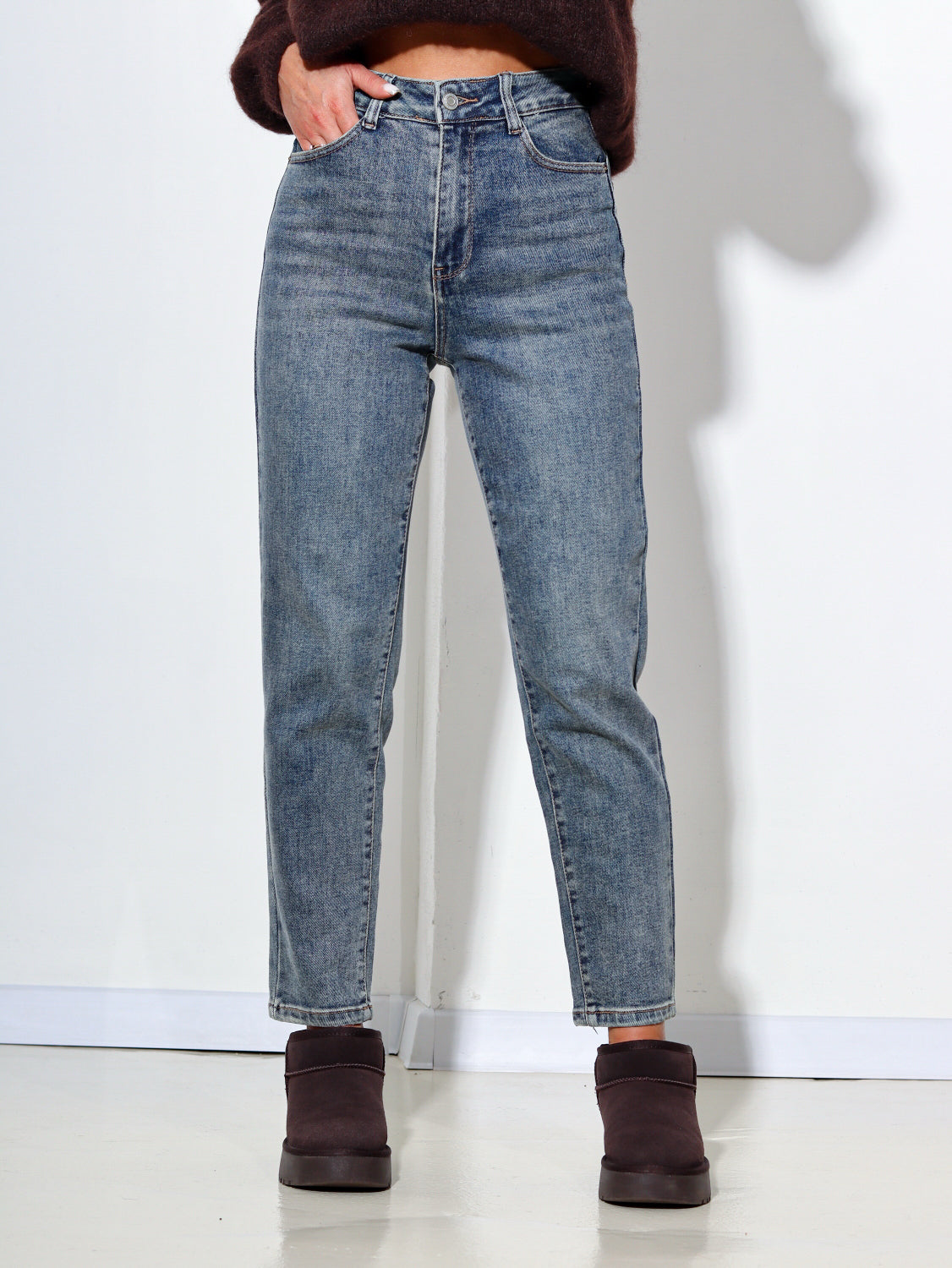 Zilas džinsa bikses "Mom stretch'' - 13872