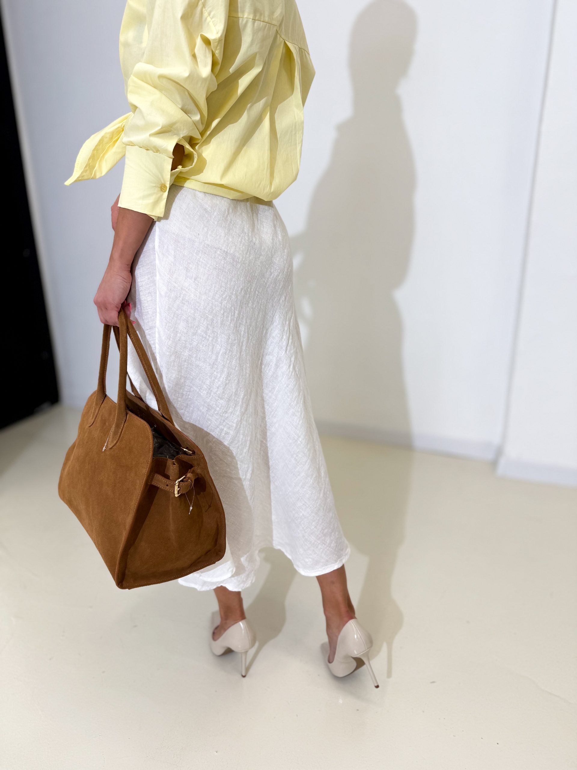 Balti lina auduma svārki - 14483