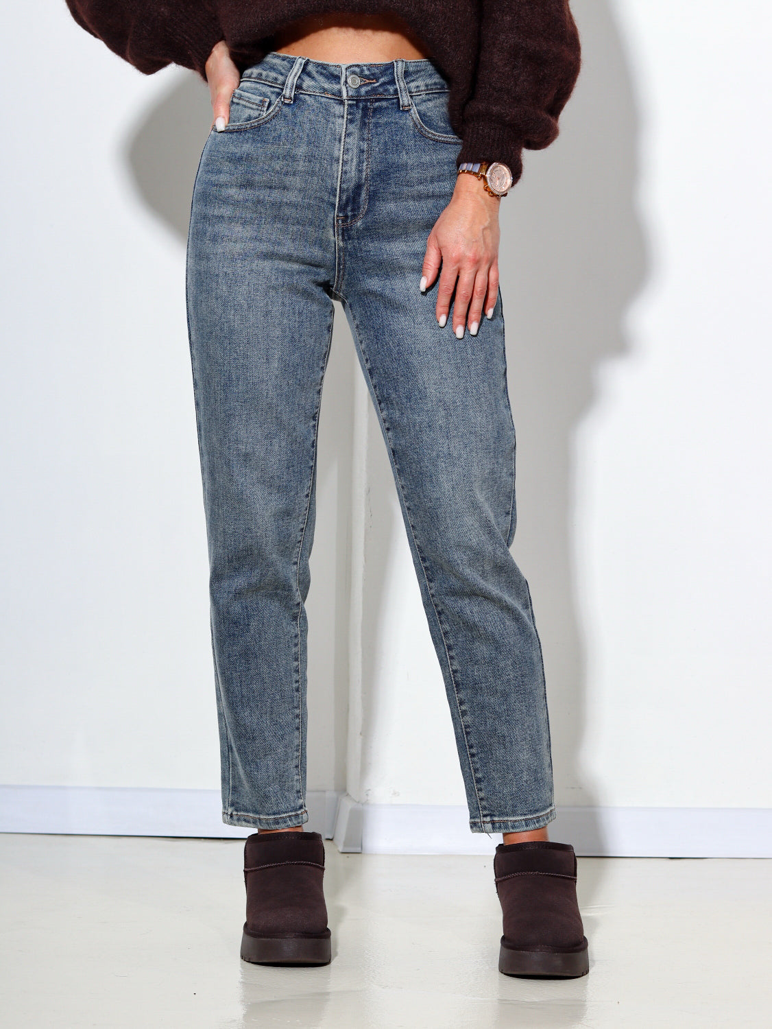 Zilas džinsa bikses "Mom stretch'' - 13872