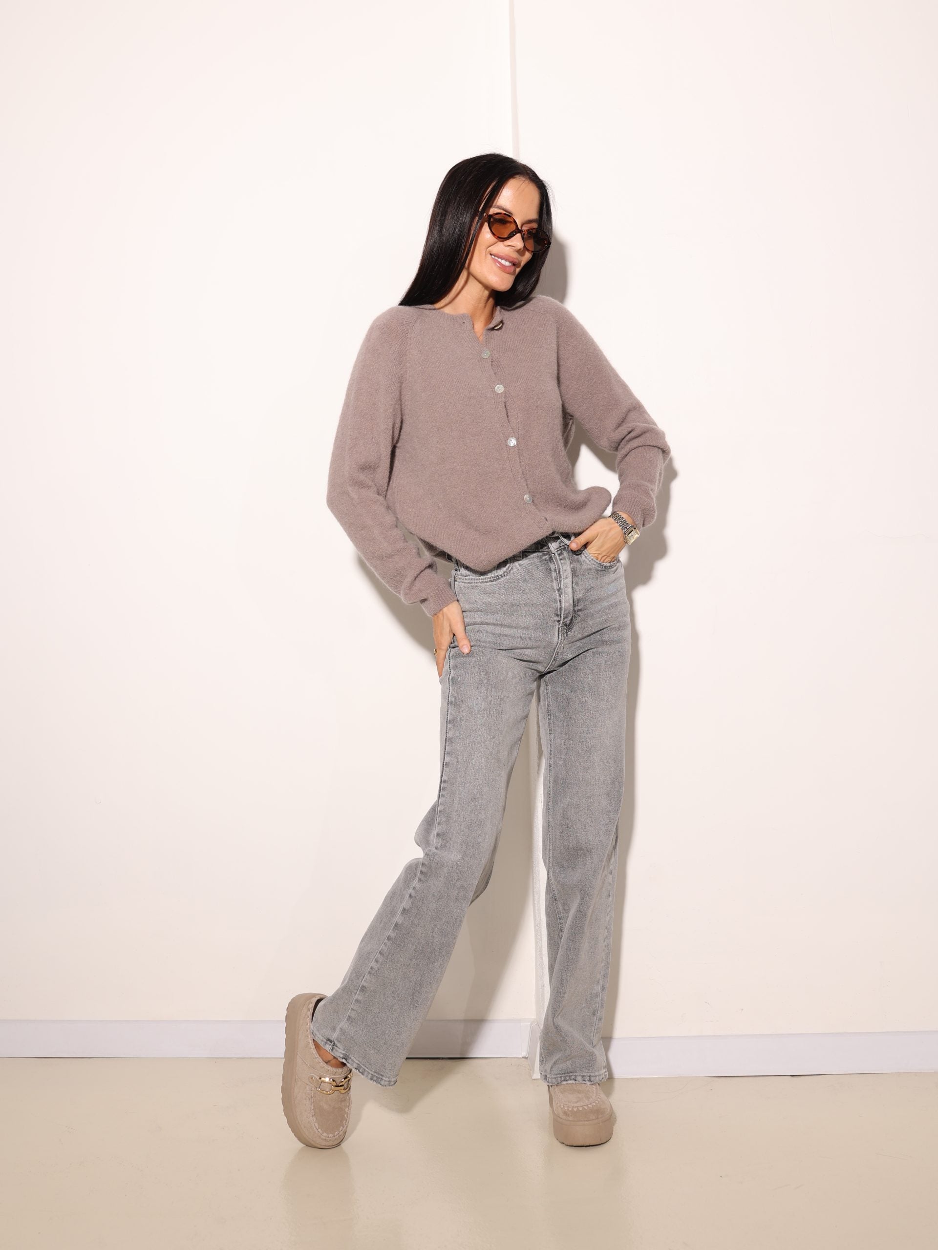 Taupe, pogājama Alpakas jaka - 15978