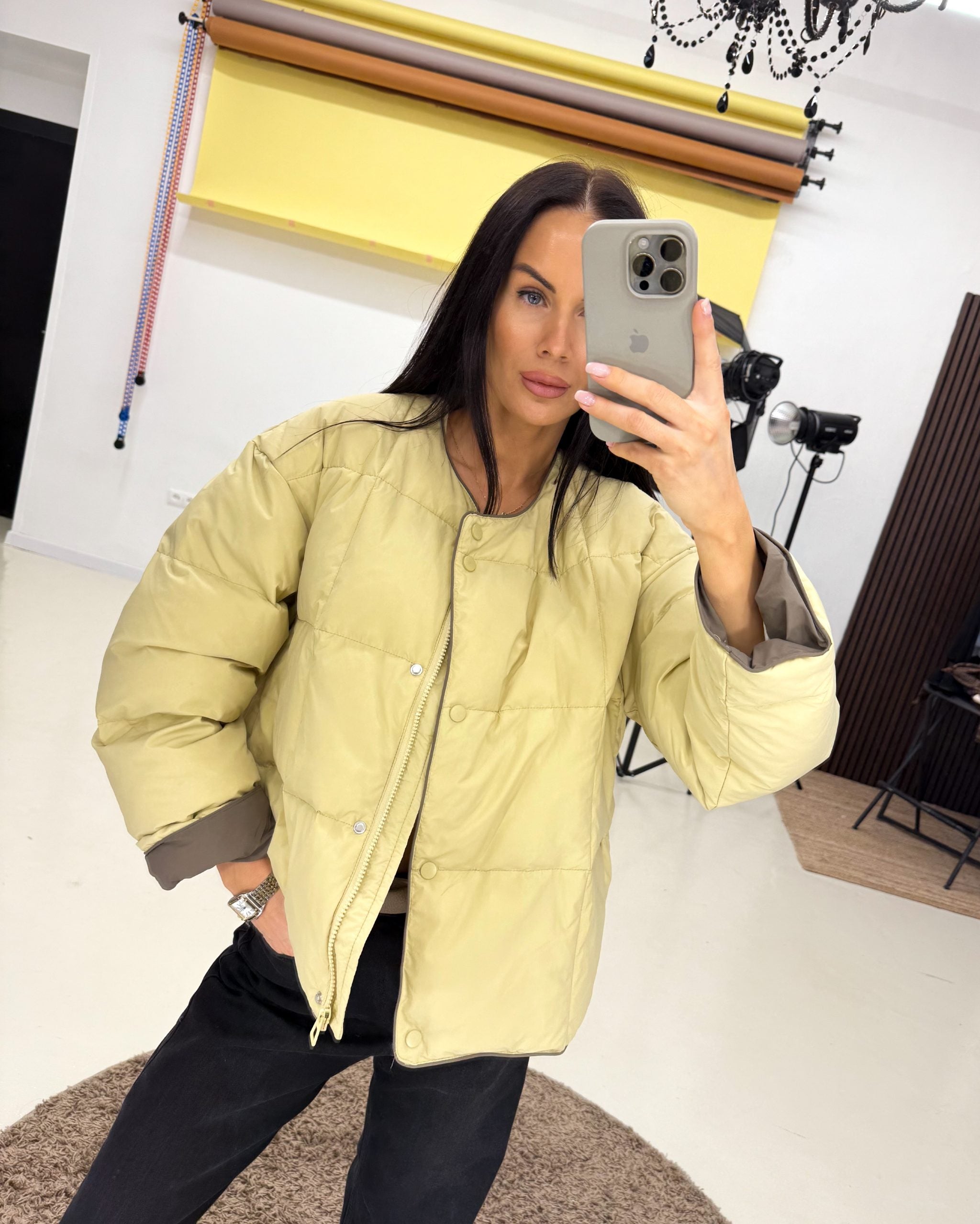 Zaļa stepēta dūnu jaka - 5.