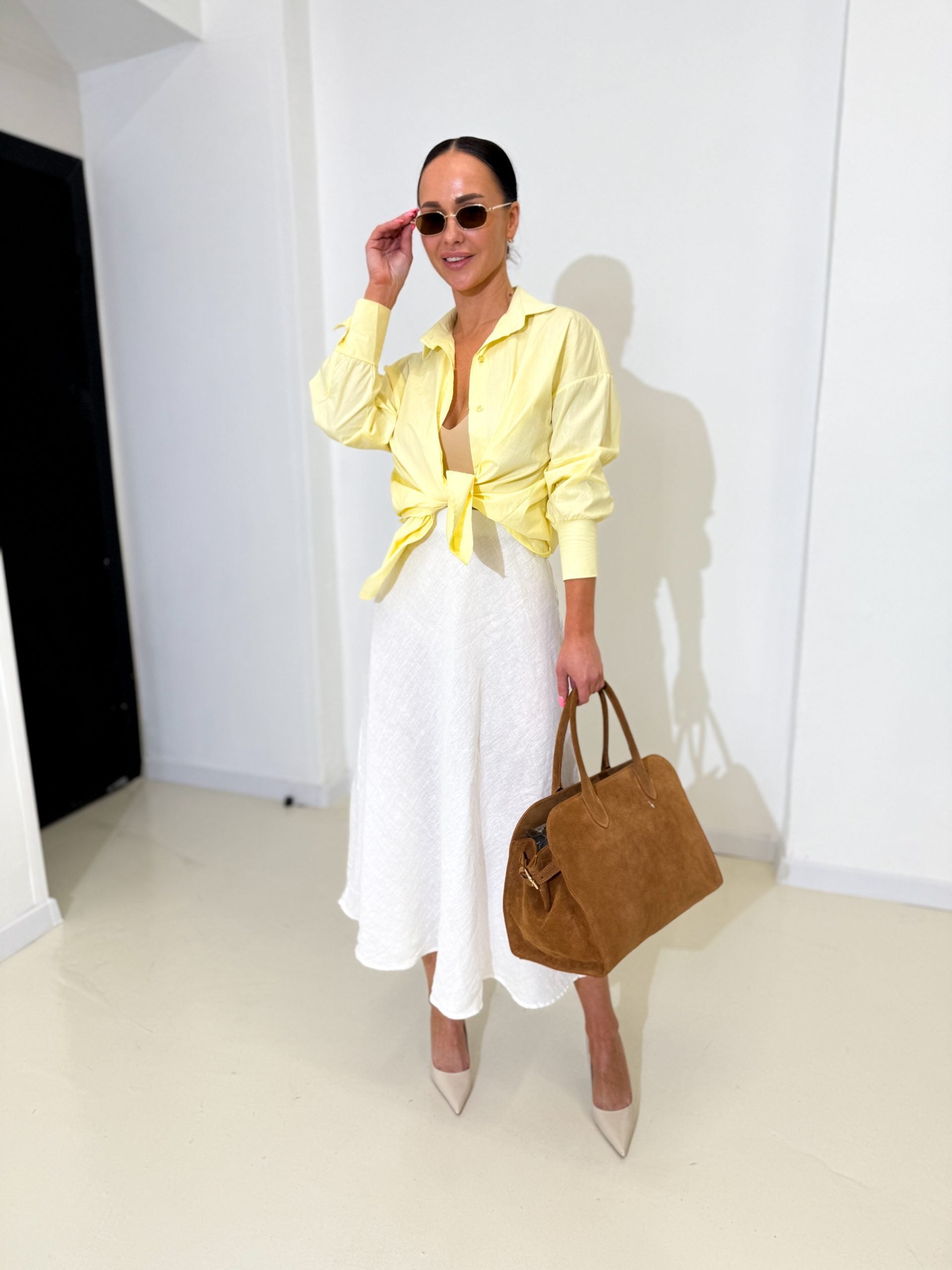 Balti lina auduma svārki - 14483