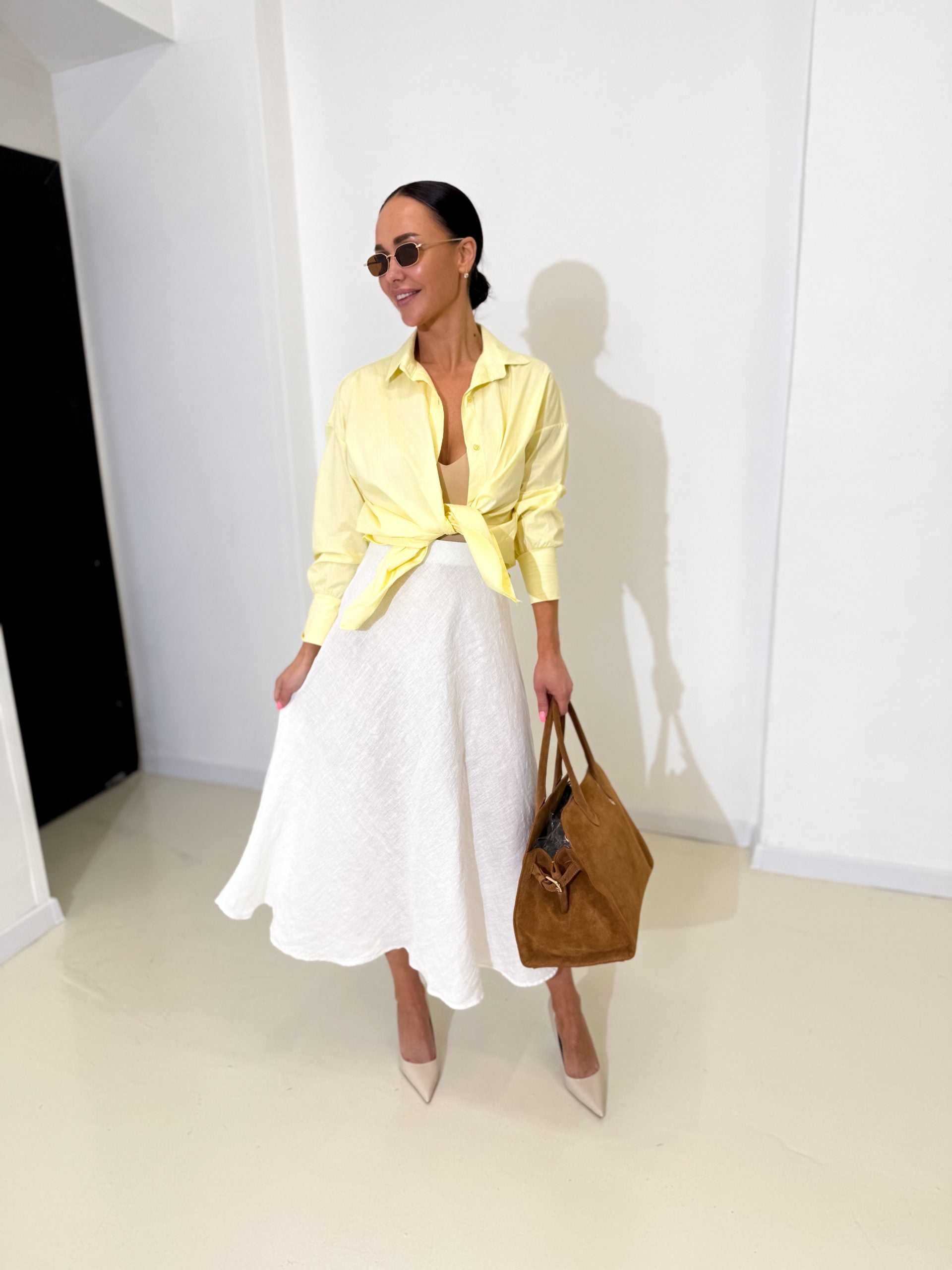 Balti lina auduma svārki - 14483