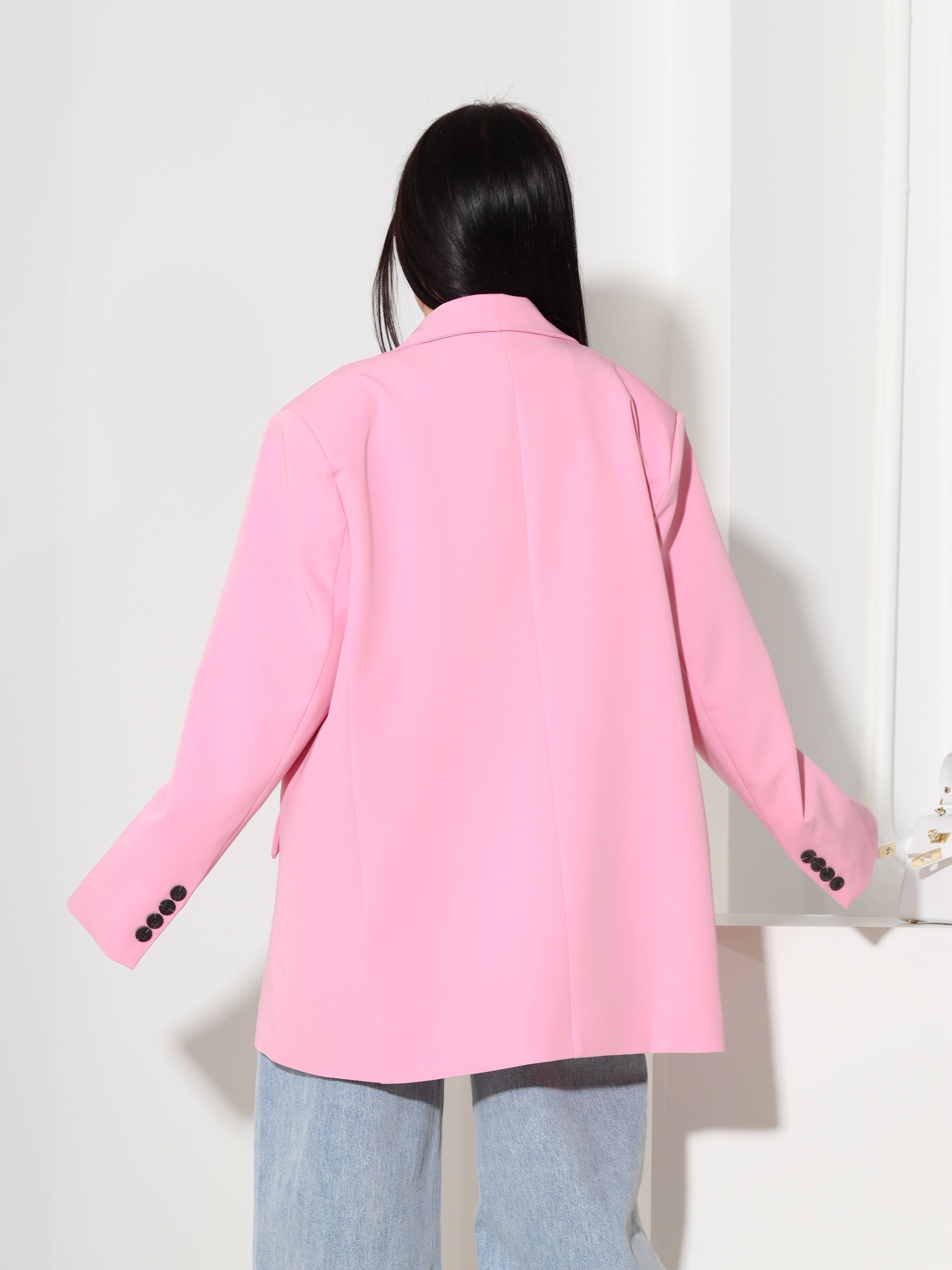 Rozā žakete brīvā piegrieznē 'Košums' - 18590