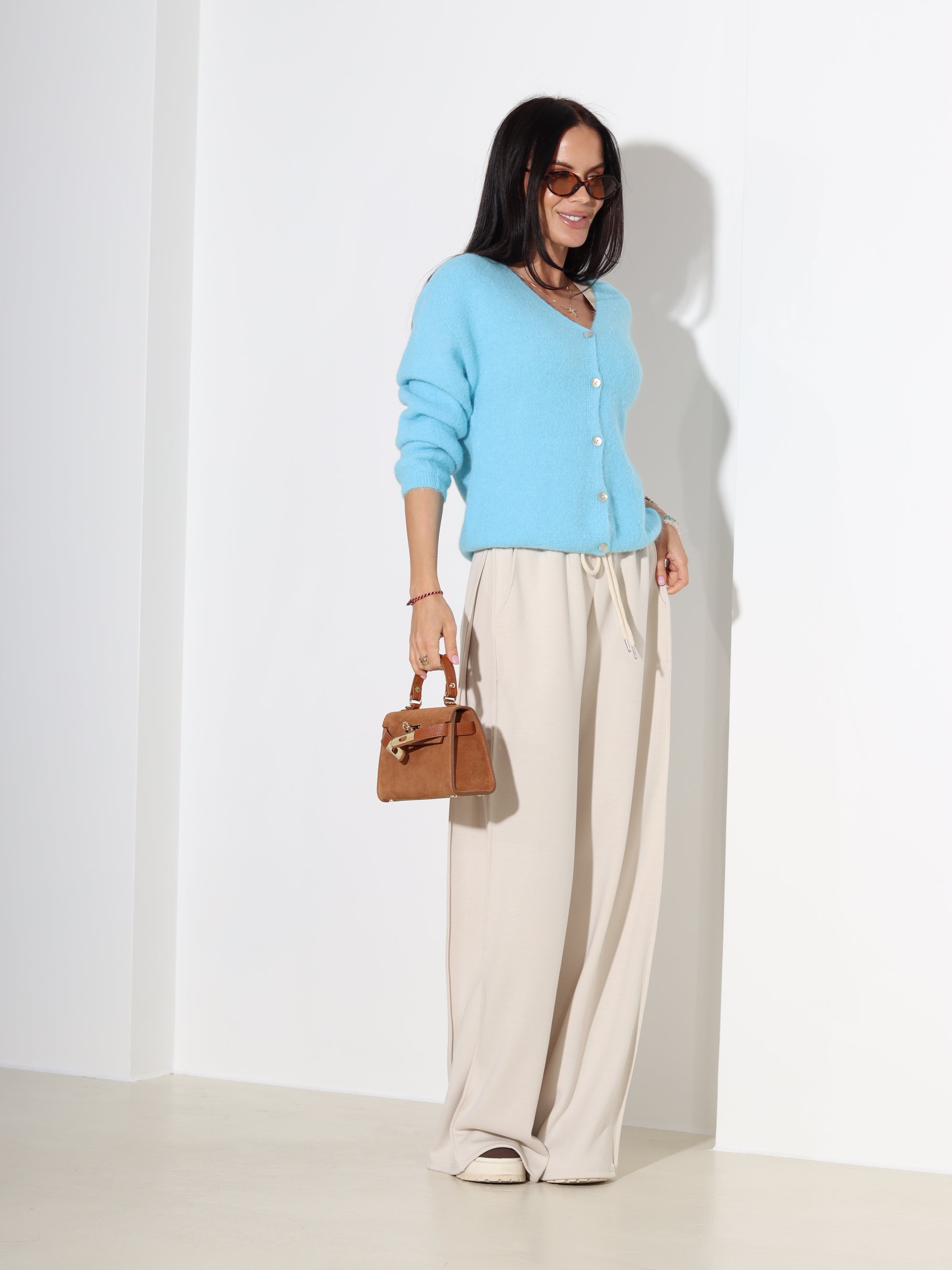 Zils alpakas jaka ar "V" veida dekoltē - 18330. a