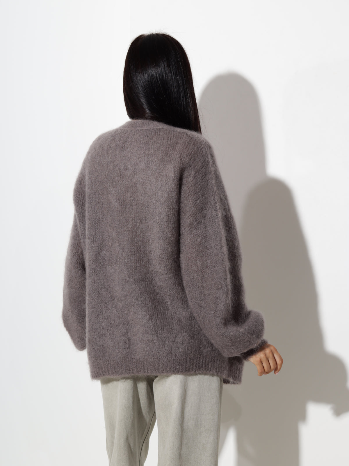 Taupe, vaļēja mohēras jaka- 21332