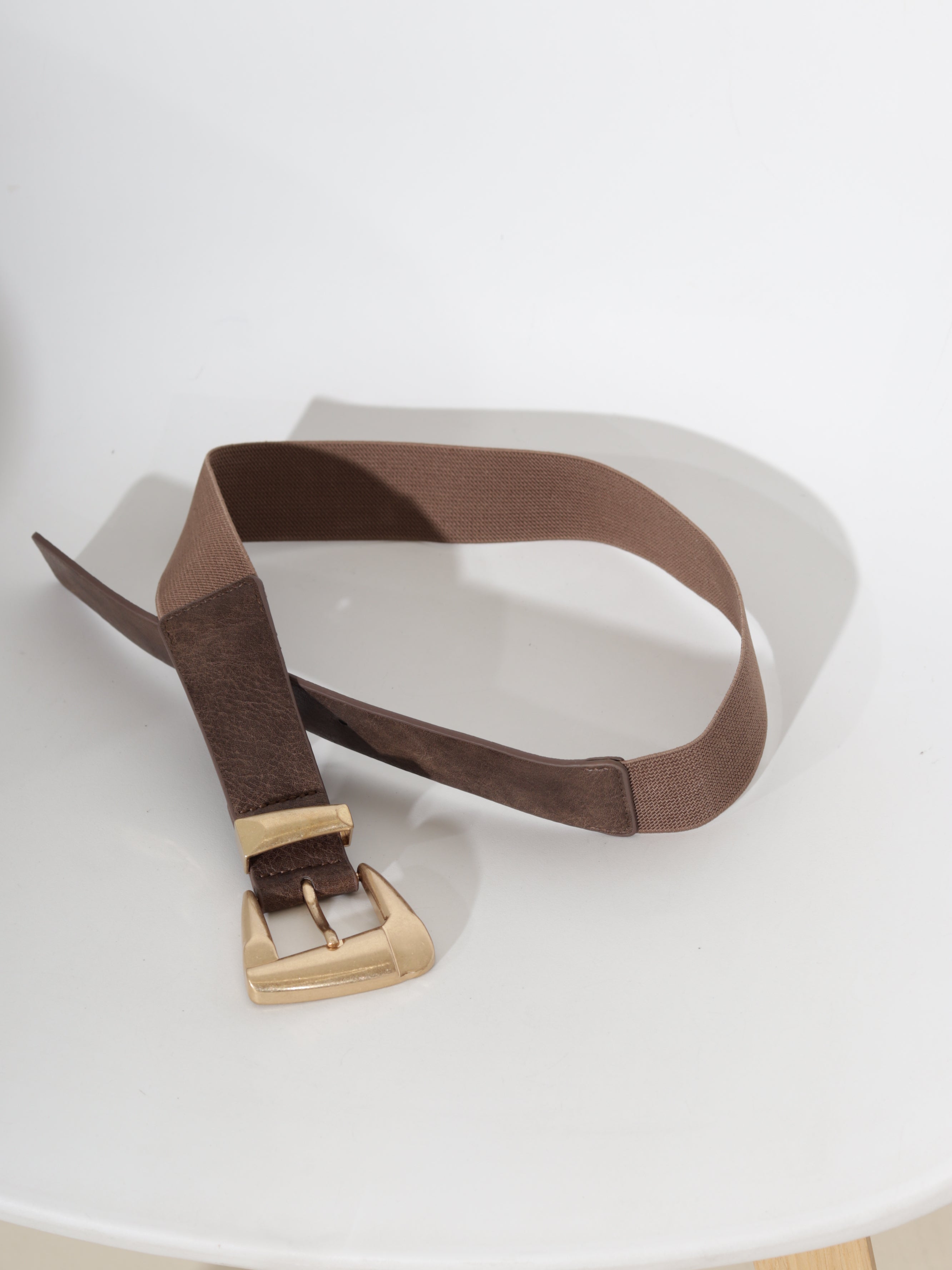 Brūna josta, m/ā+ gumija, gold - 20683