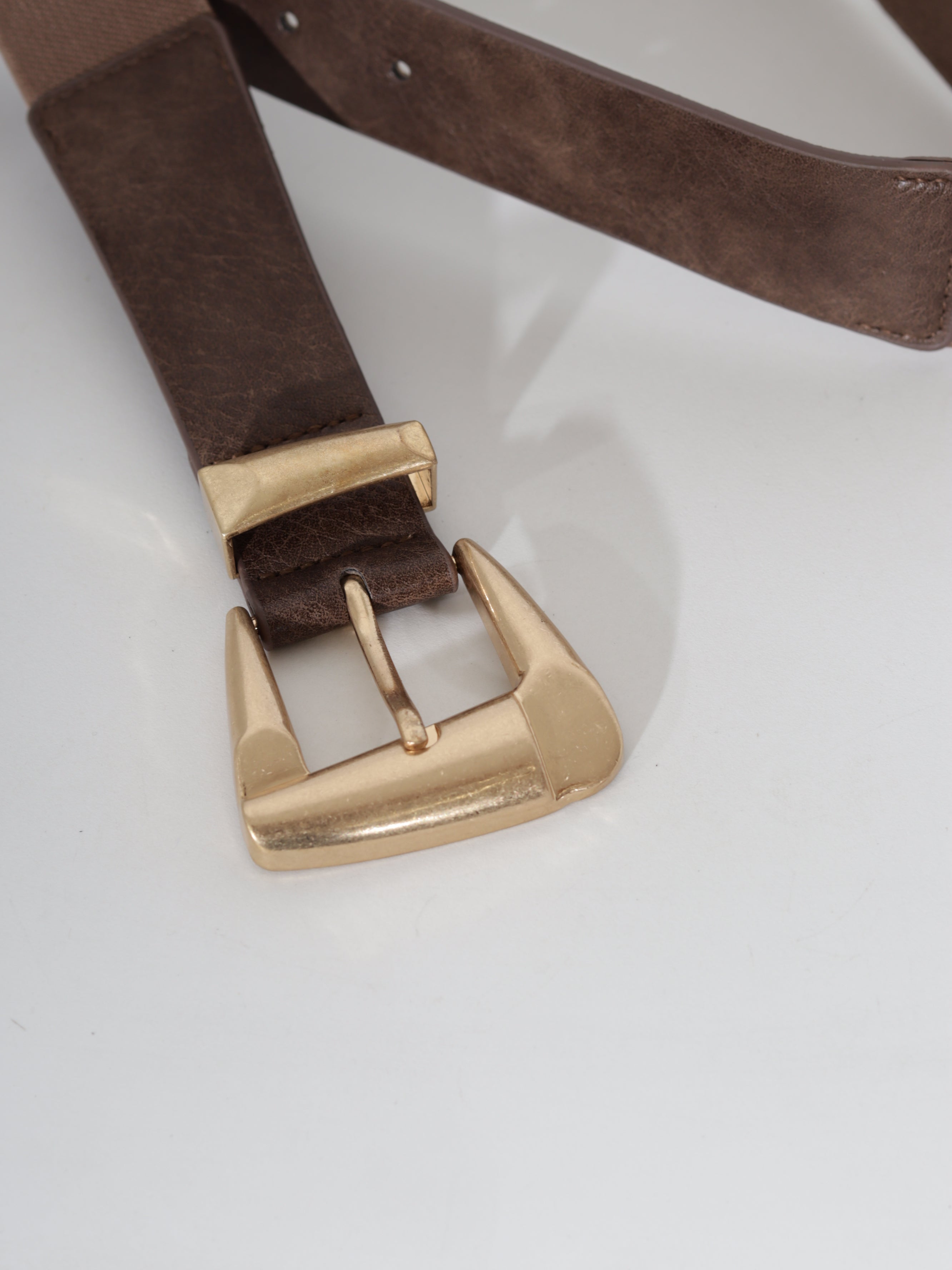 Brūna josta, m/ā+ gumija, gold - 20683