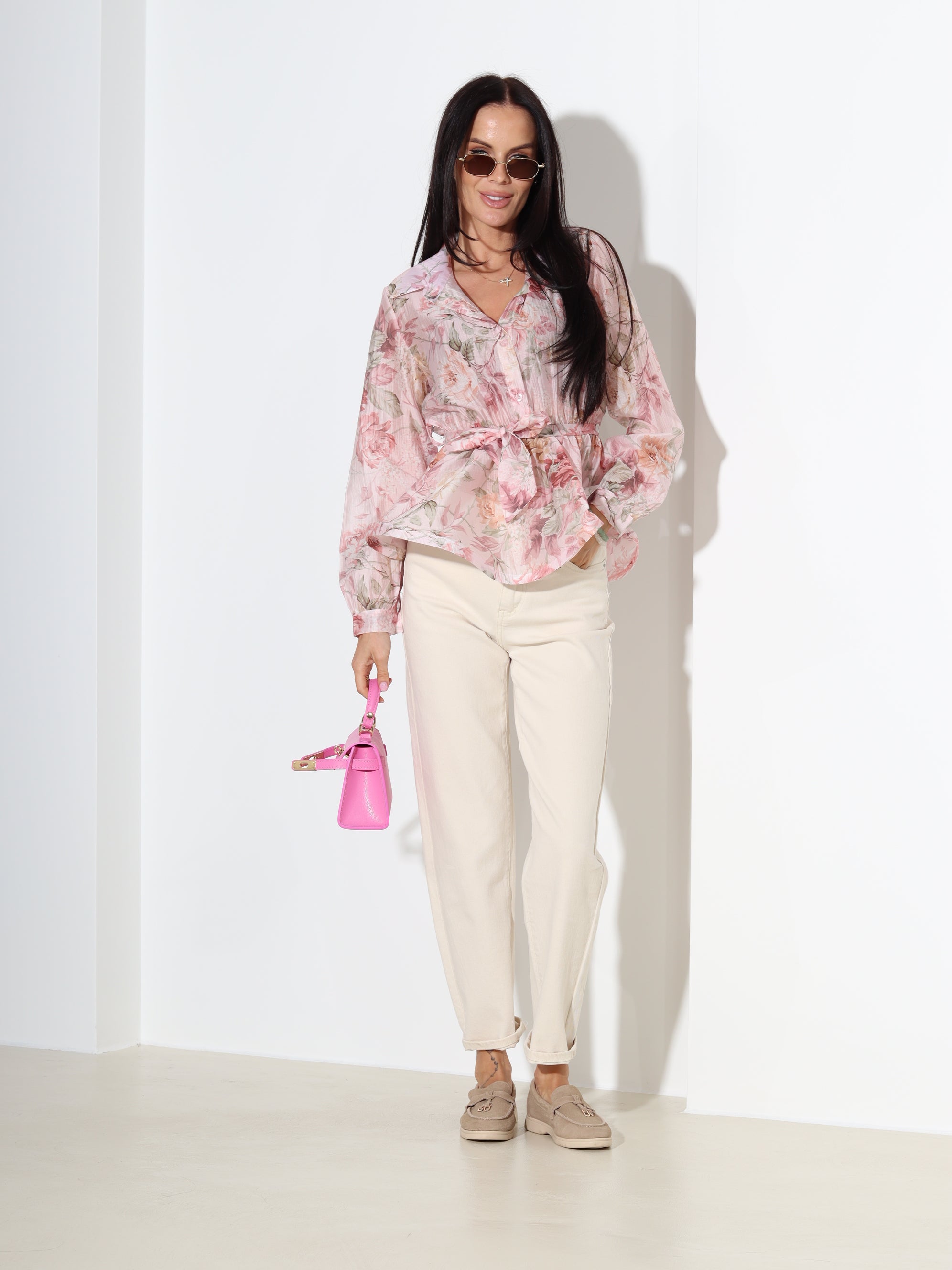 Rozā blūze 'Rozīte' ar volāniņu gurnu daļā - 18338