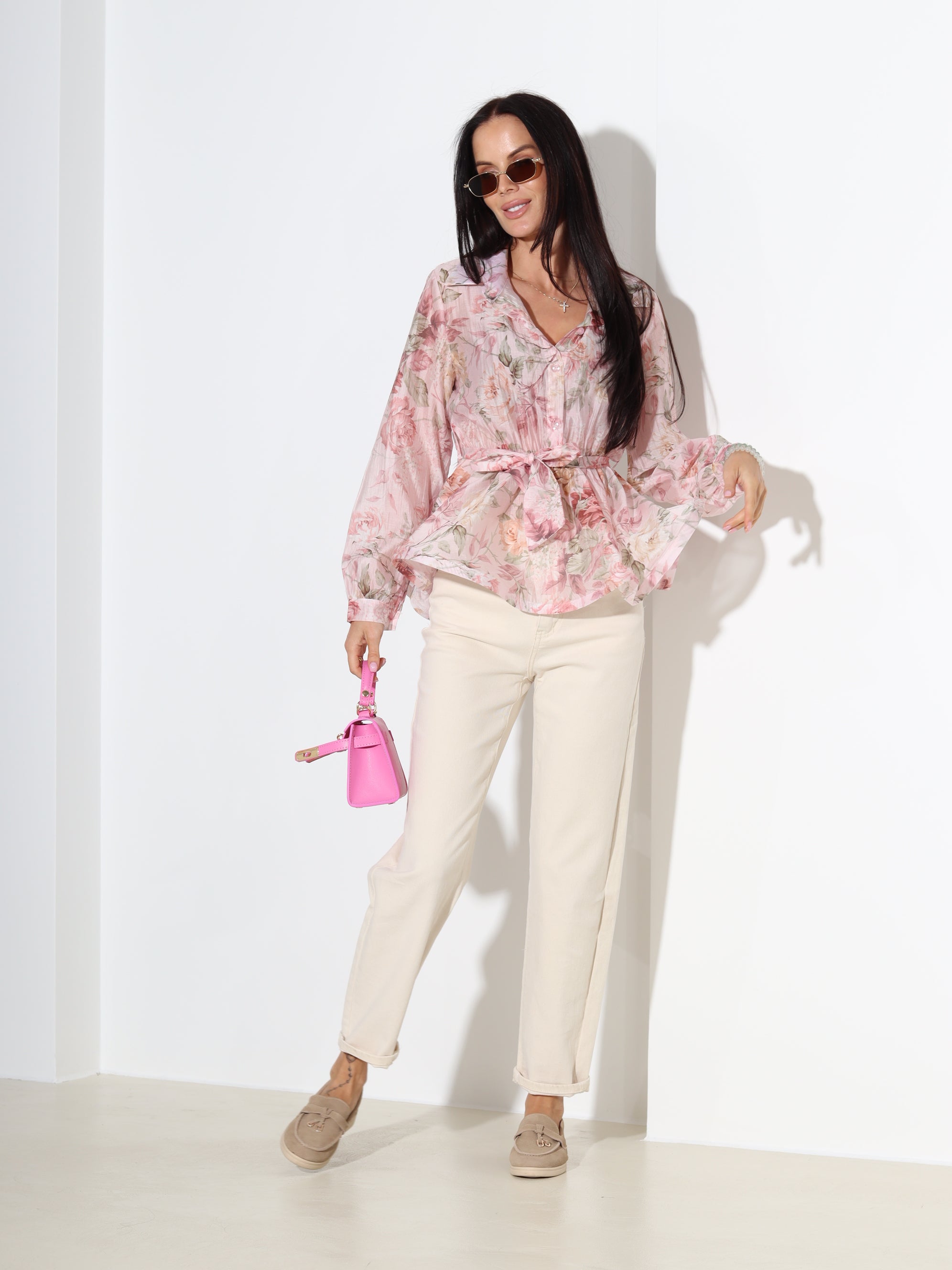 Rozā blūze 'Rozīte' ar volāniņu gurnu daļā - 18338