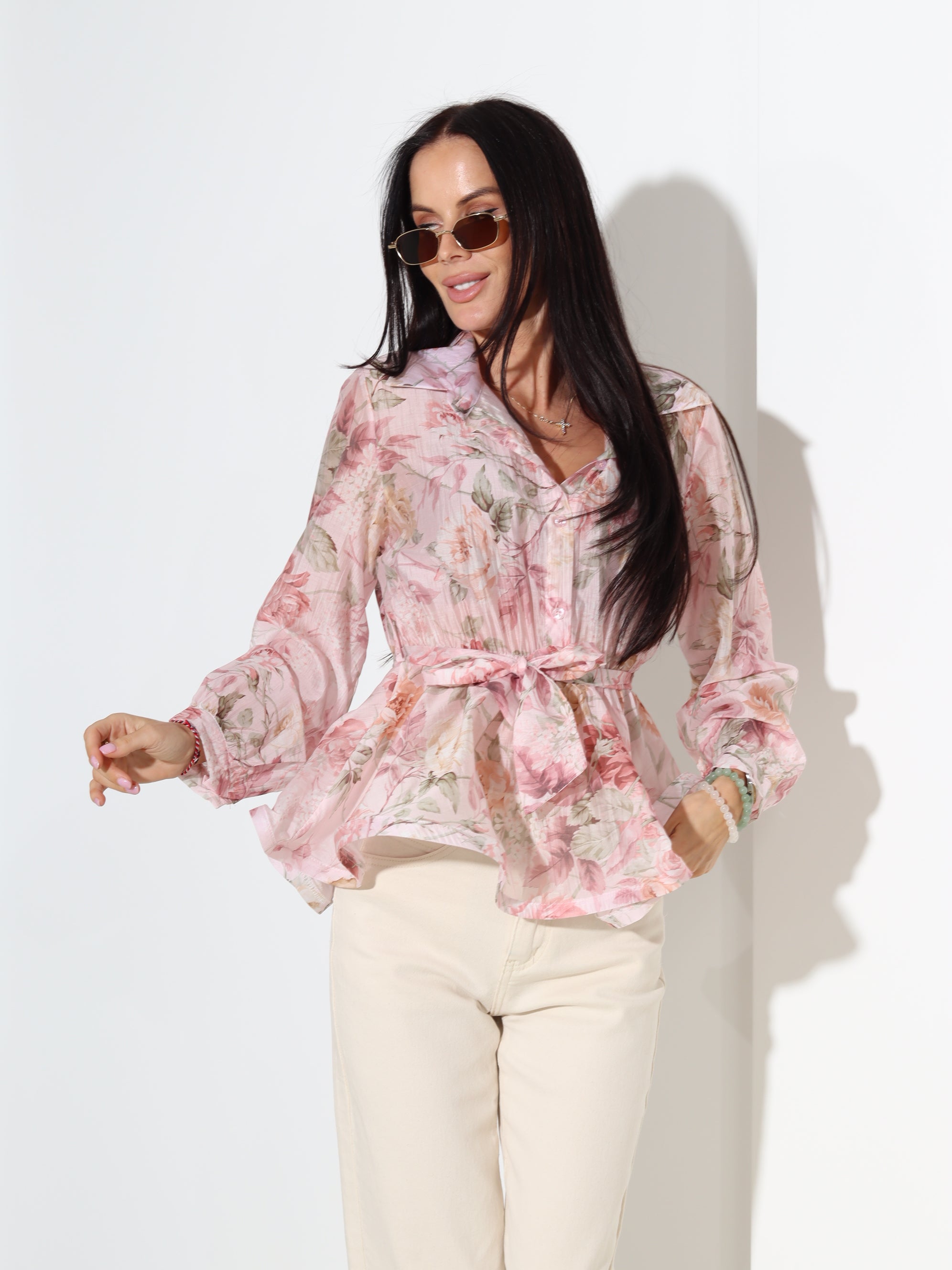 Rozā blūze 'Rozīte' ar volāniņu gurnu daļā - 18338