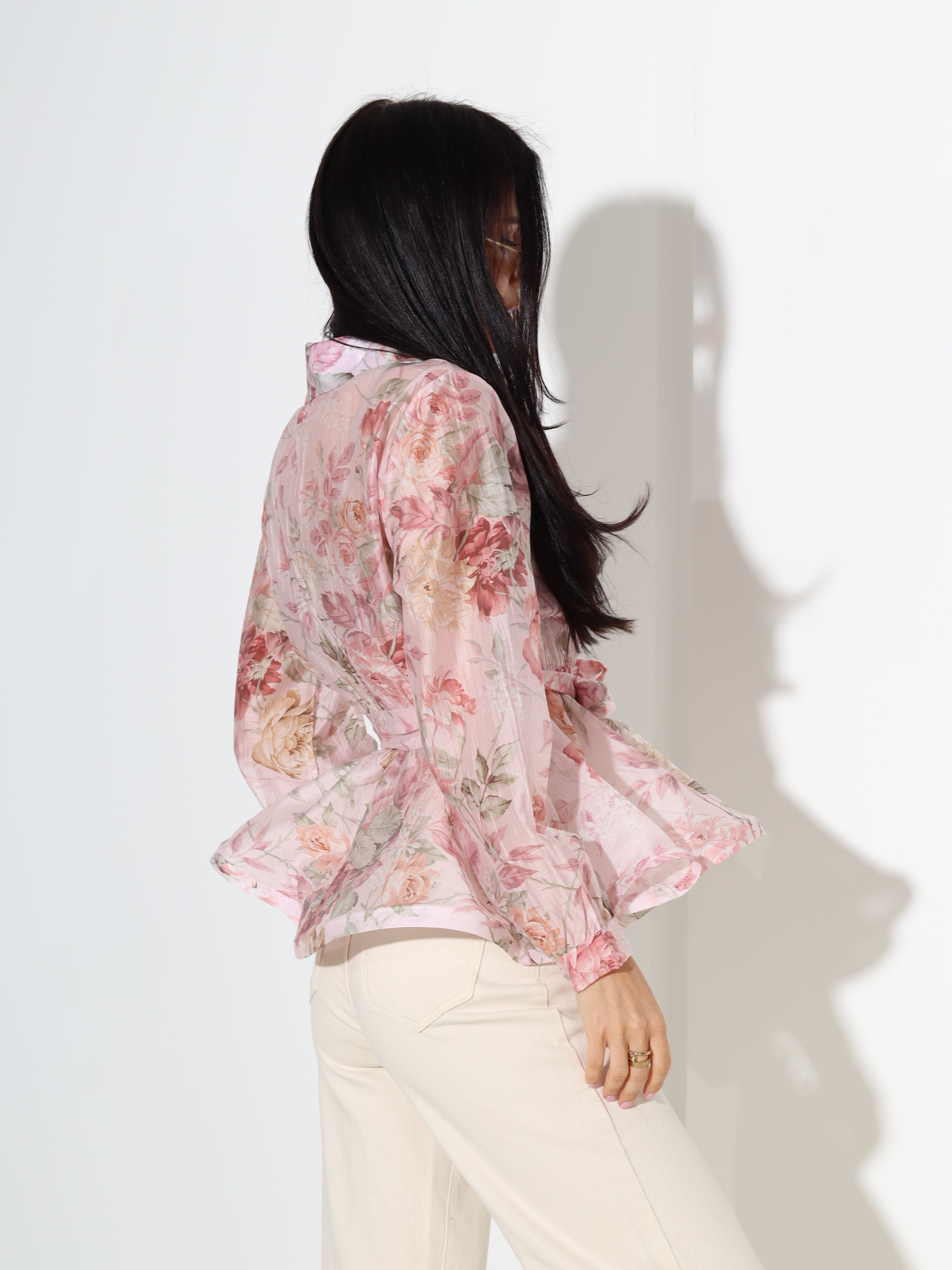 Rozā blūze 'Rozīte' ar volāniņu gurnu daļā - 18338