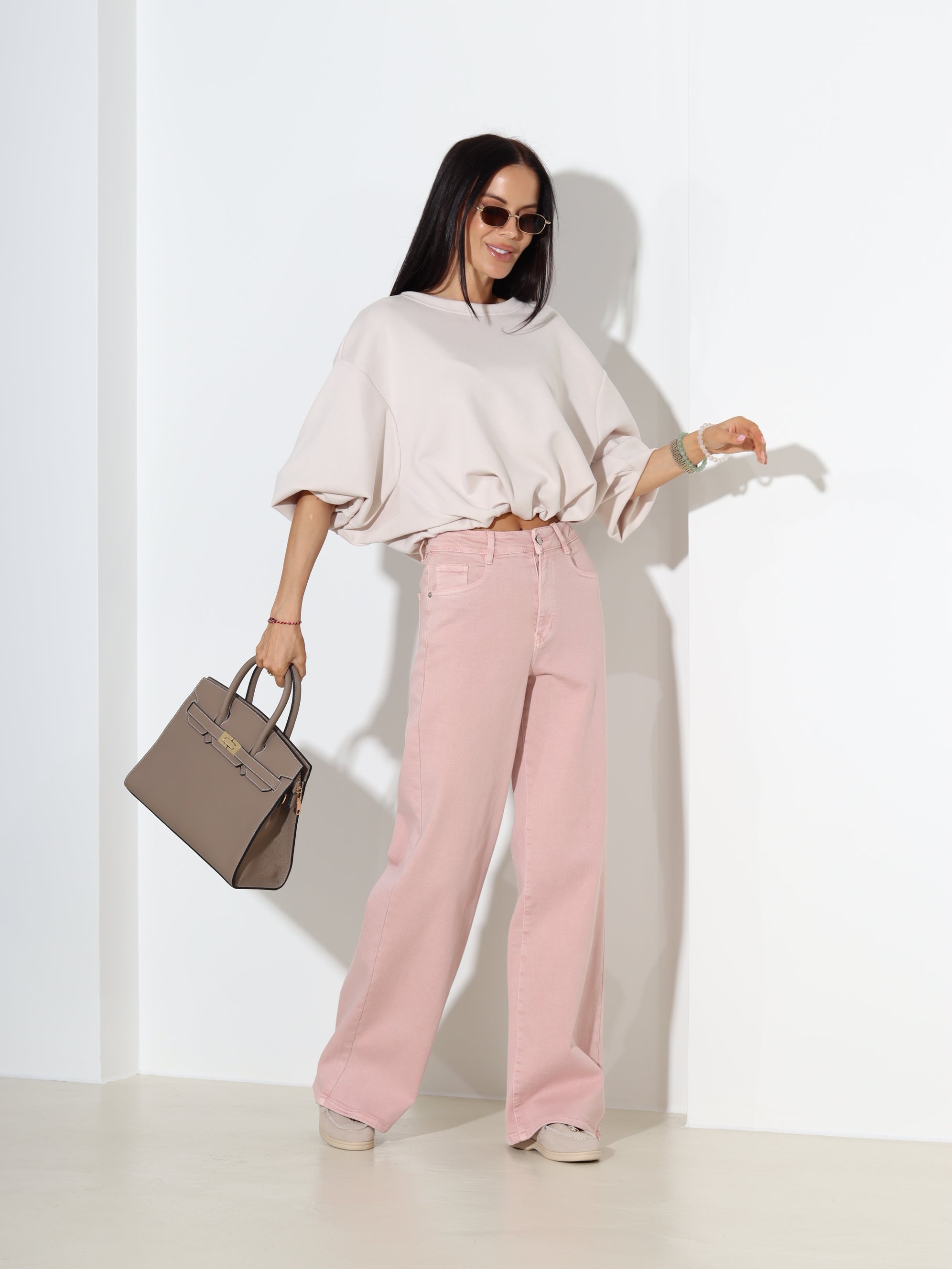 Rozā džinsa bikses 'Dad fit' - 18602
