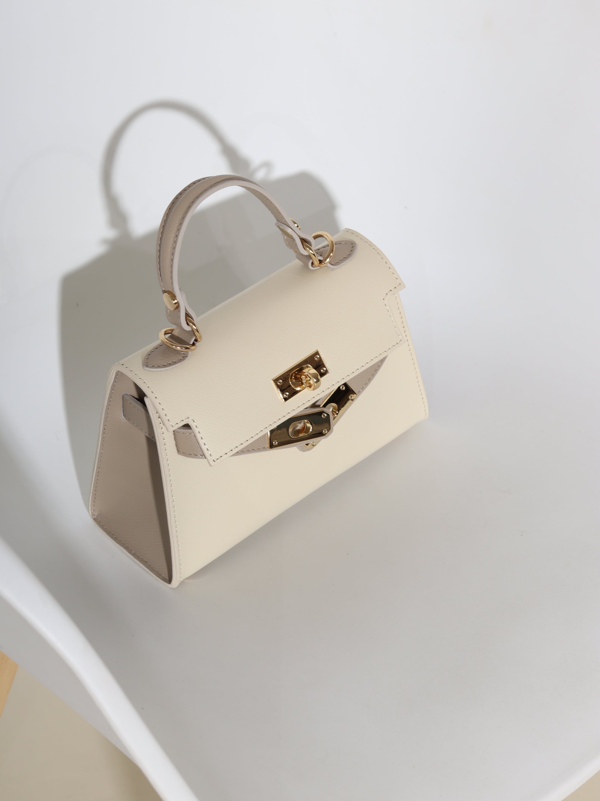Bēša+taupe, d/ā soma "Mini klasika" - 18365. a