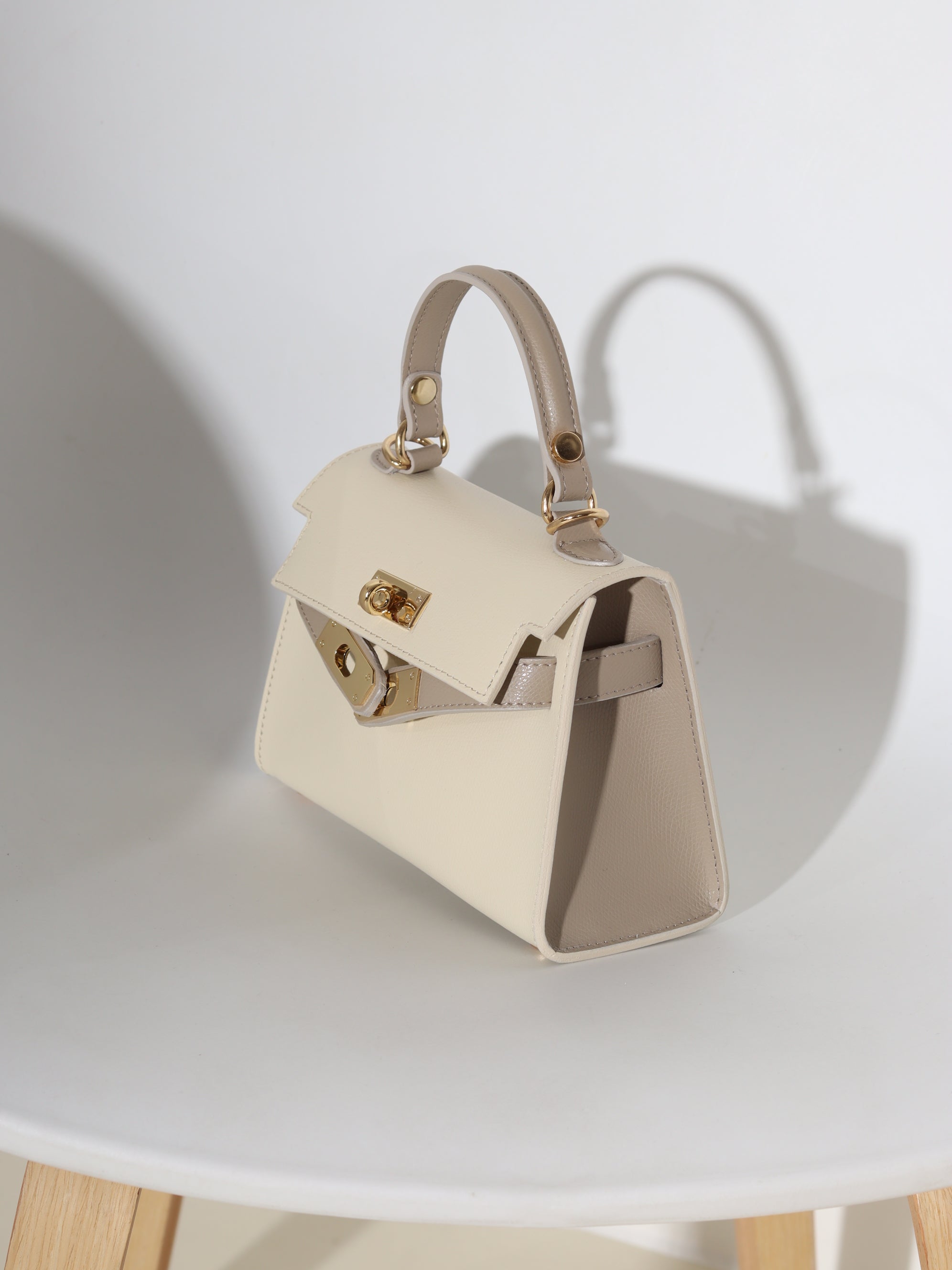 Bēša+taupe, d/ā soma "Mini klasika" - 18365. a