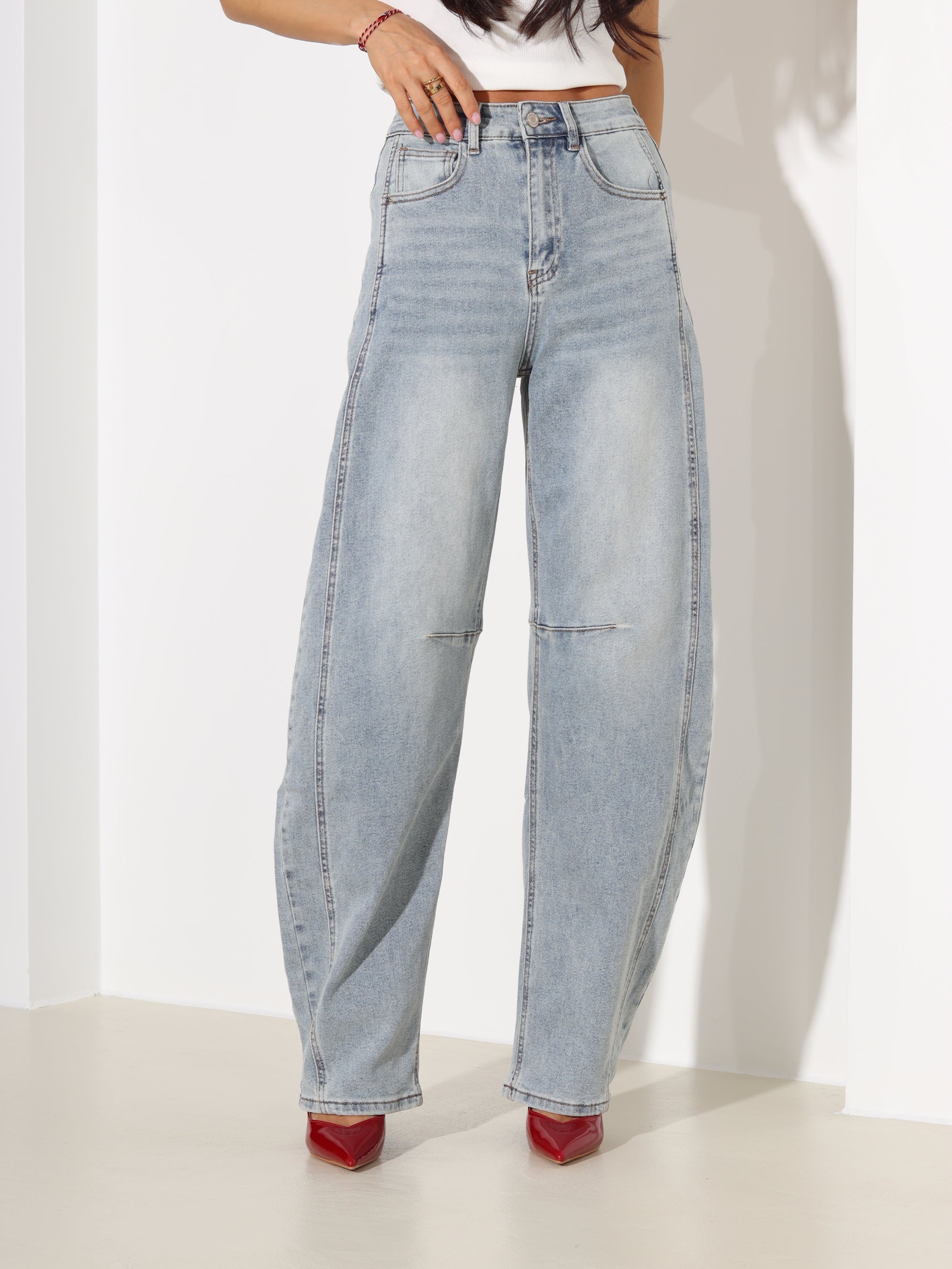 Zilas "Laulia" džinsa bikses "Barrel" - 18369