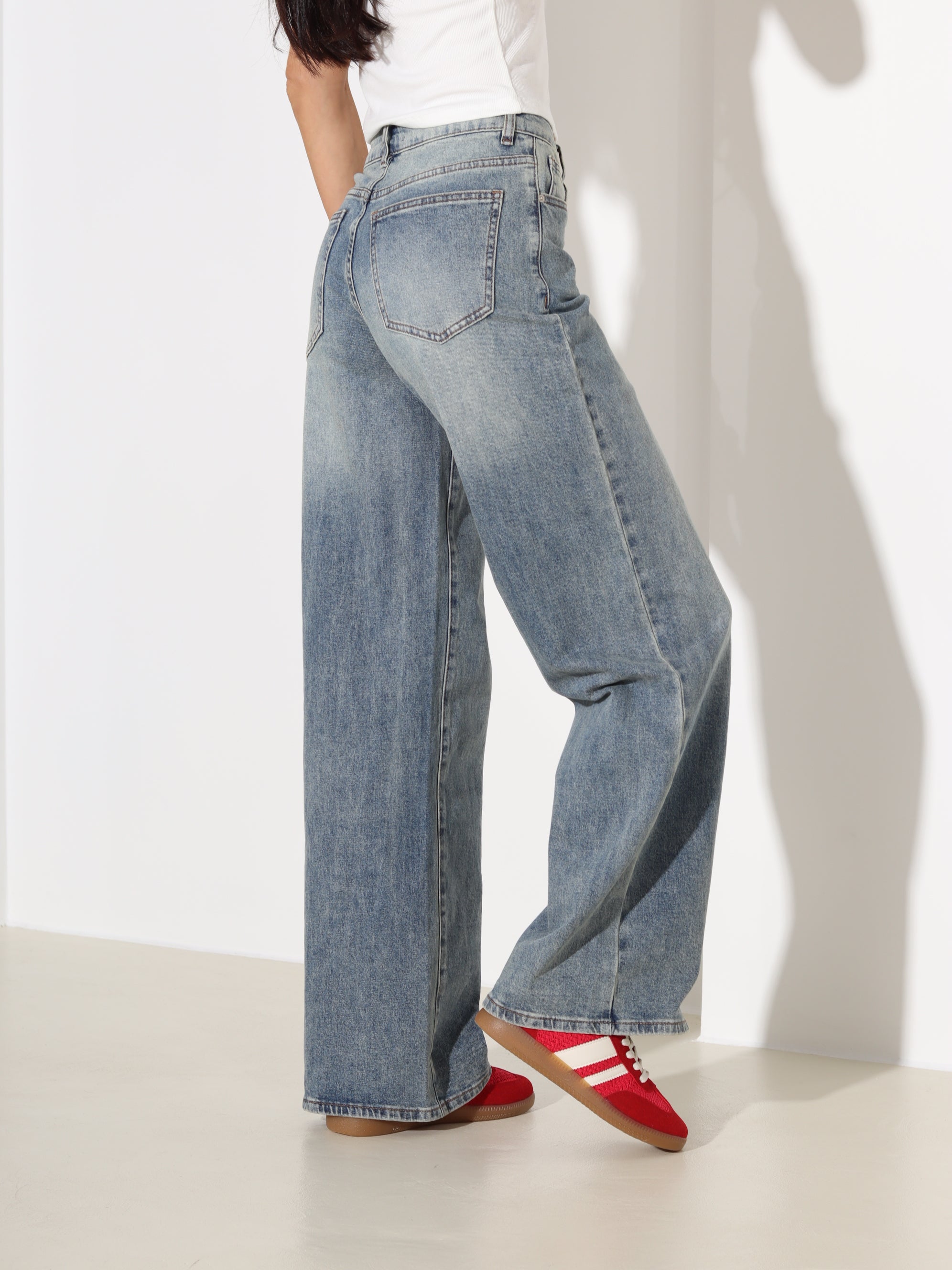 Zilganzaļas "Laulia" džinsa bikses "Premium" - 18361