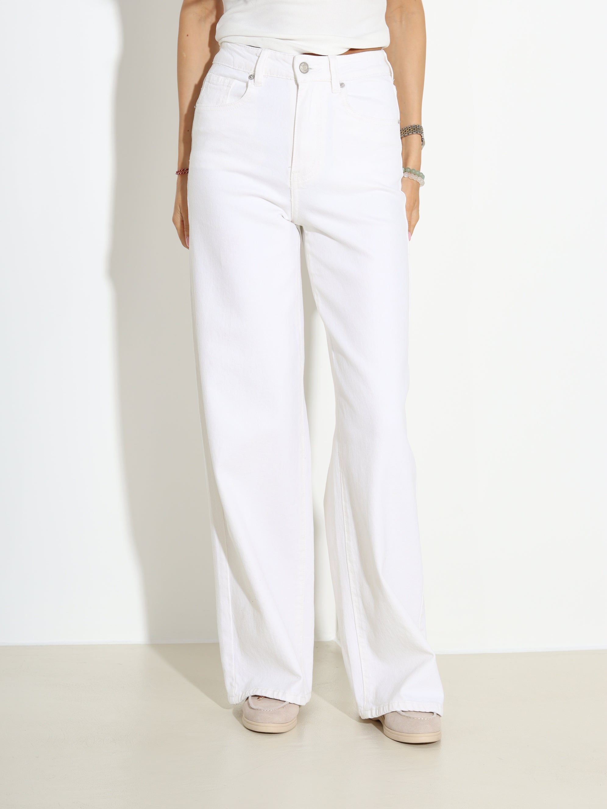 Baltas "Laulia" džinsa bikses- 18370