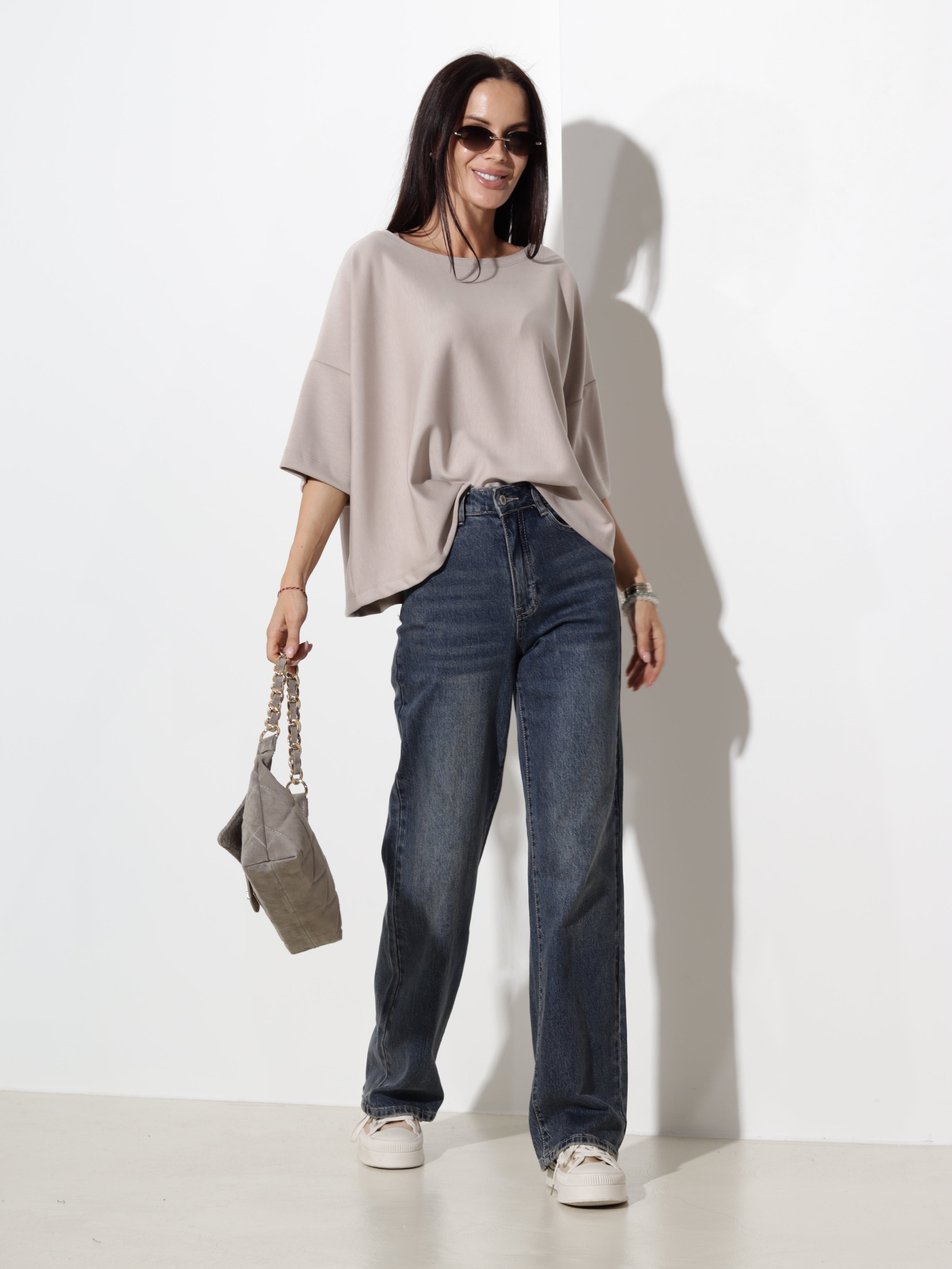 Taupe oversize tipa tops- 20608