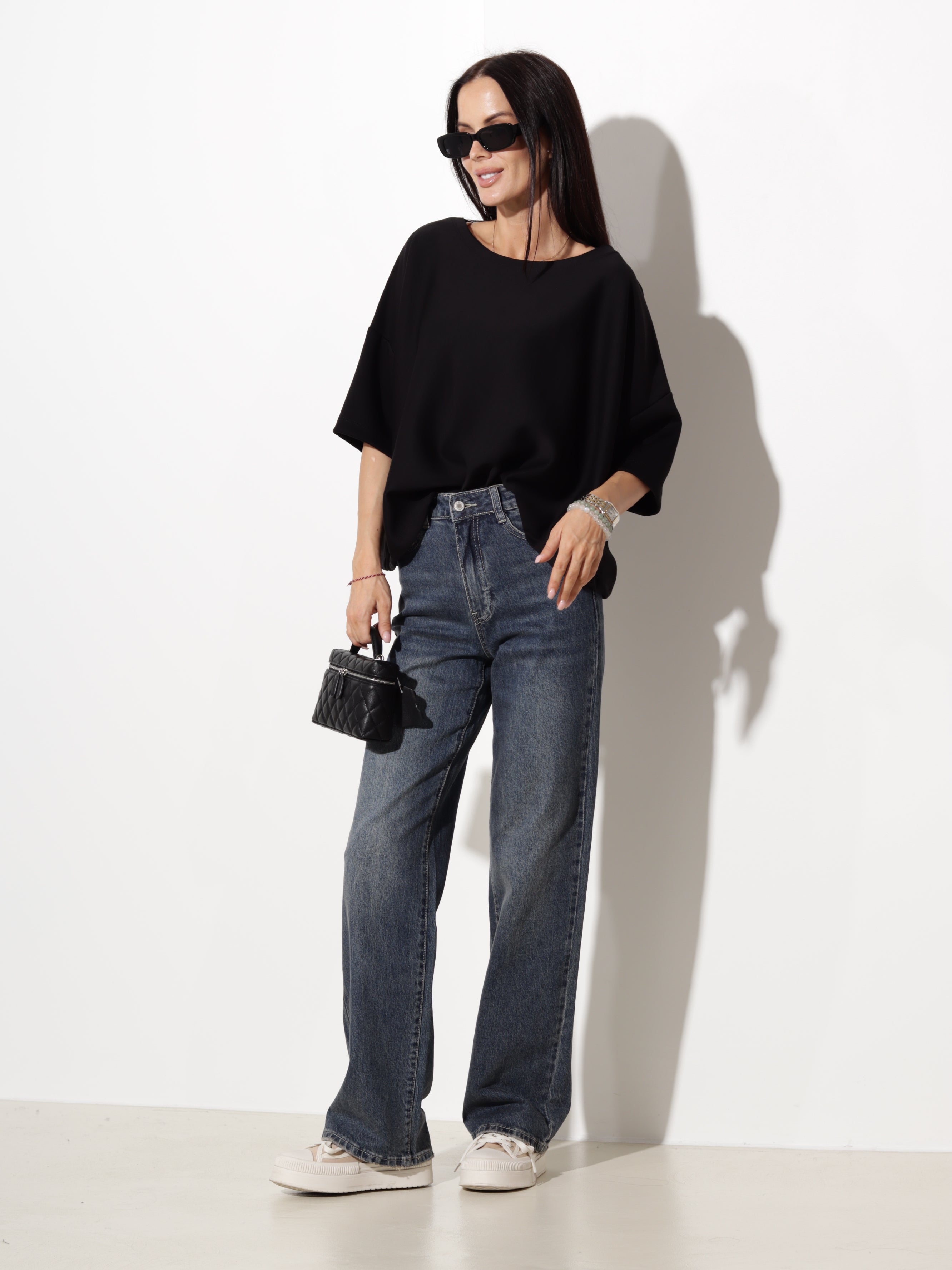 Melns oversize tipa tops- 20611