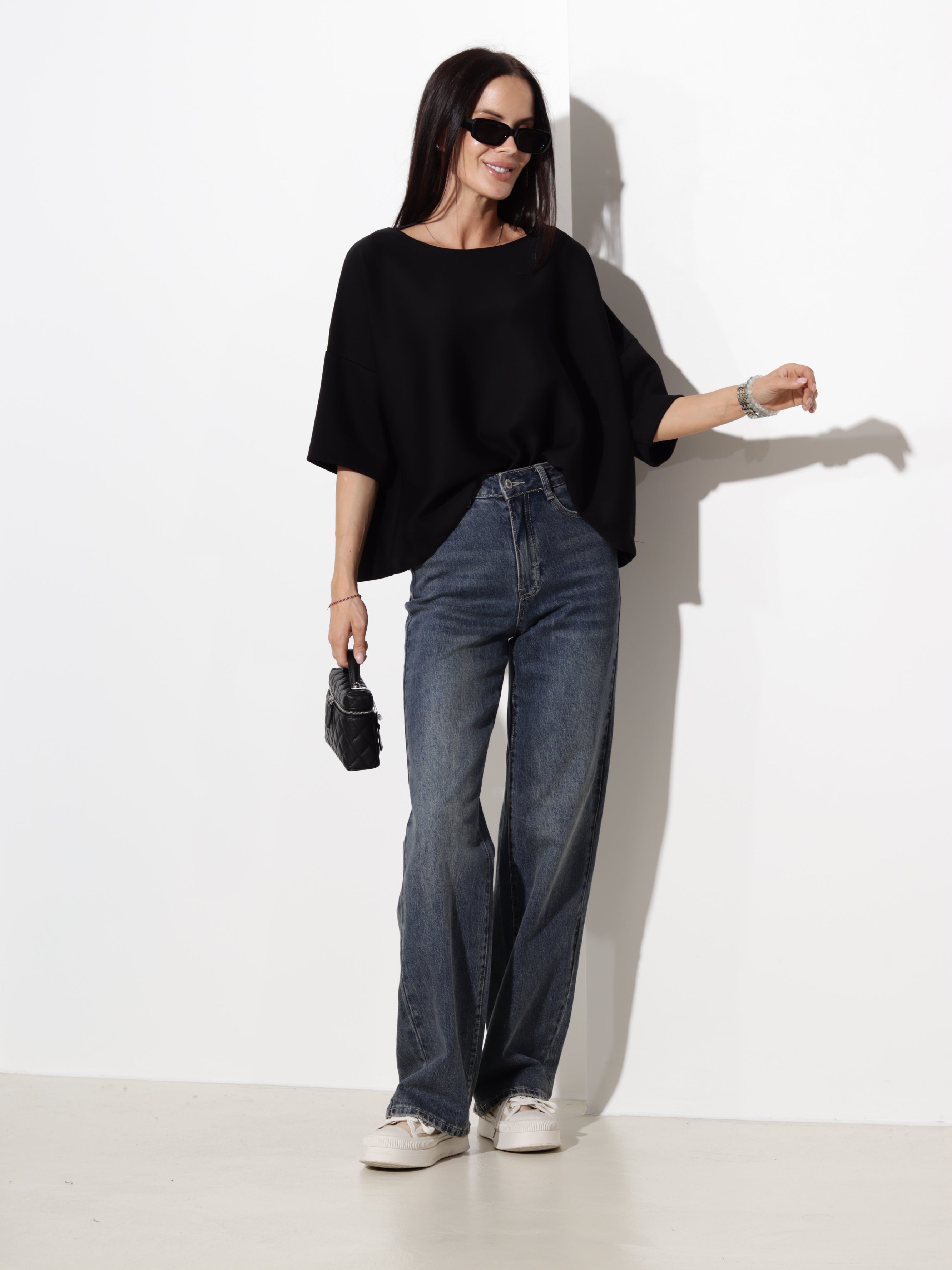 Melns oversize tipa tops- 20611