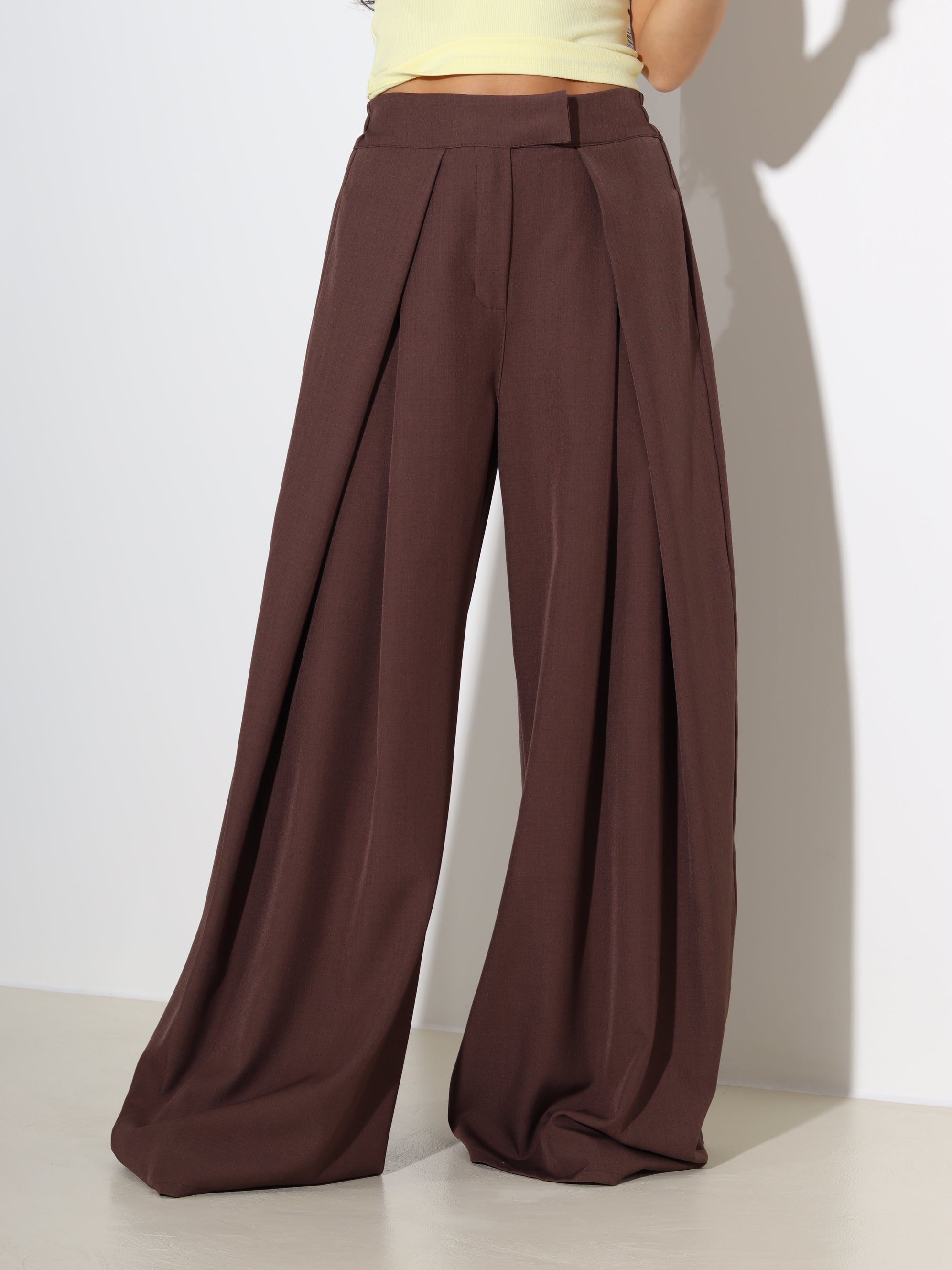 Šoko tonī klasiskas bikses ar platu dubultieloci - 18919