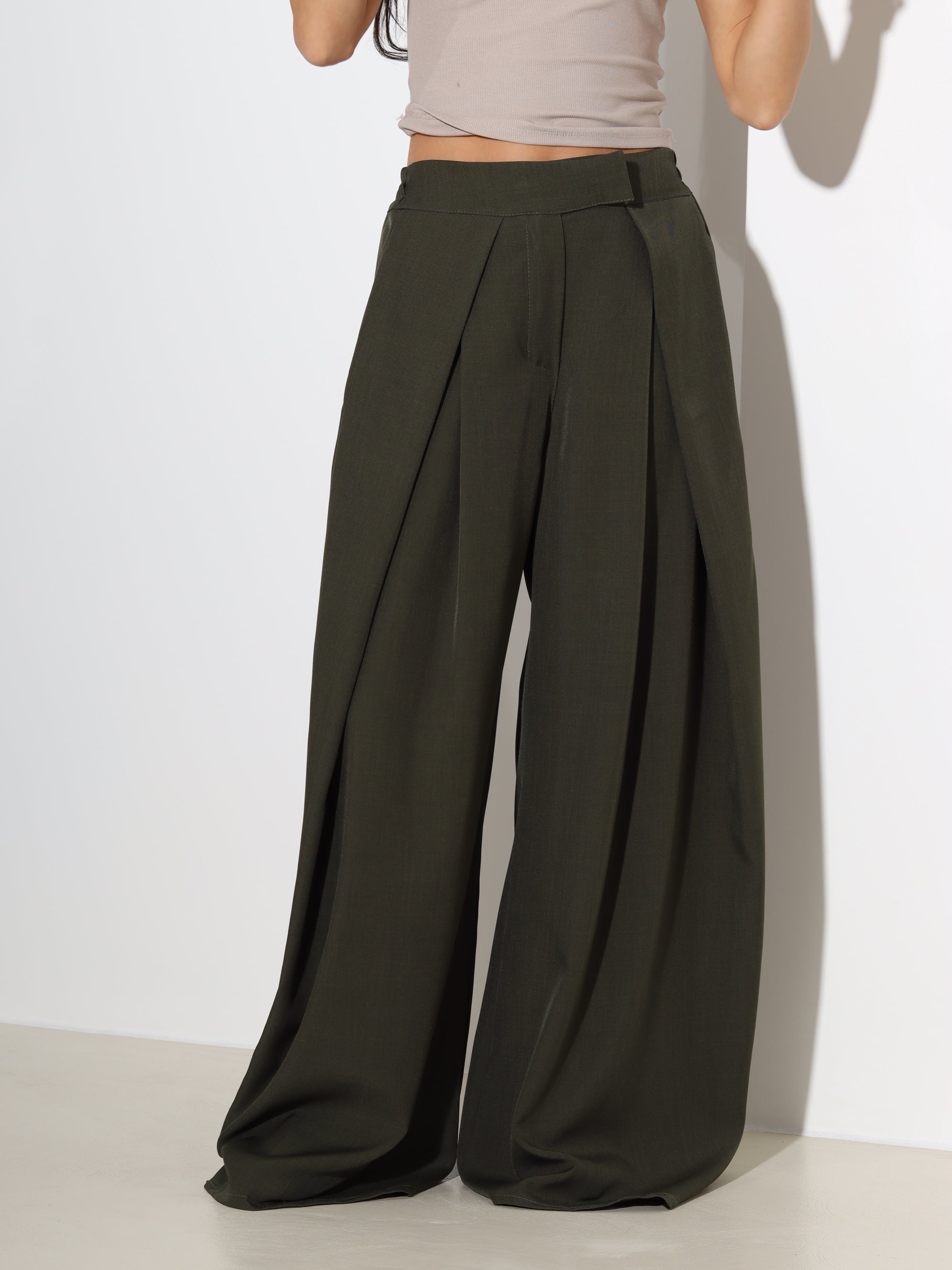 Hakī klasiskas bikses ar platu dubultieloci - 18918