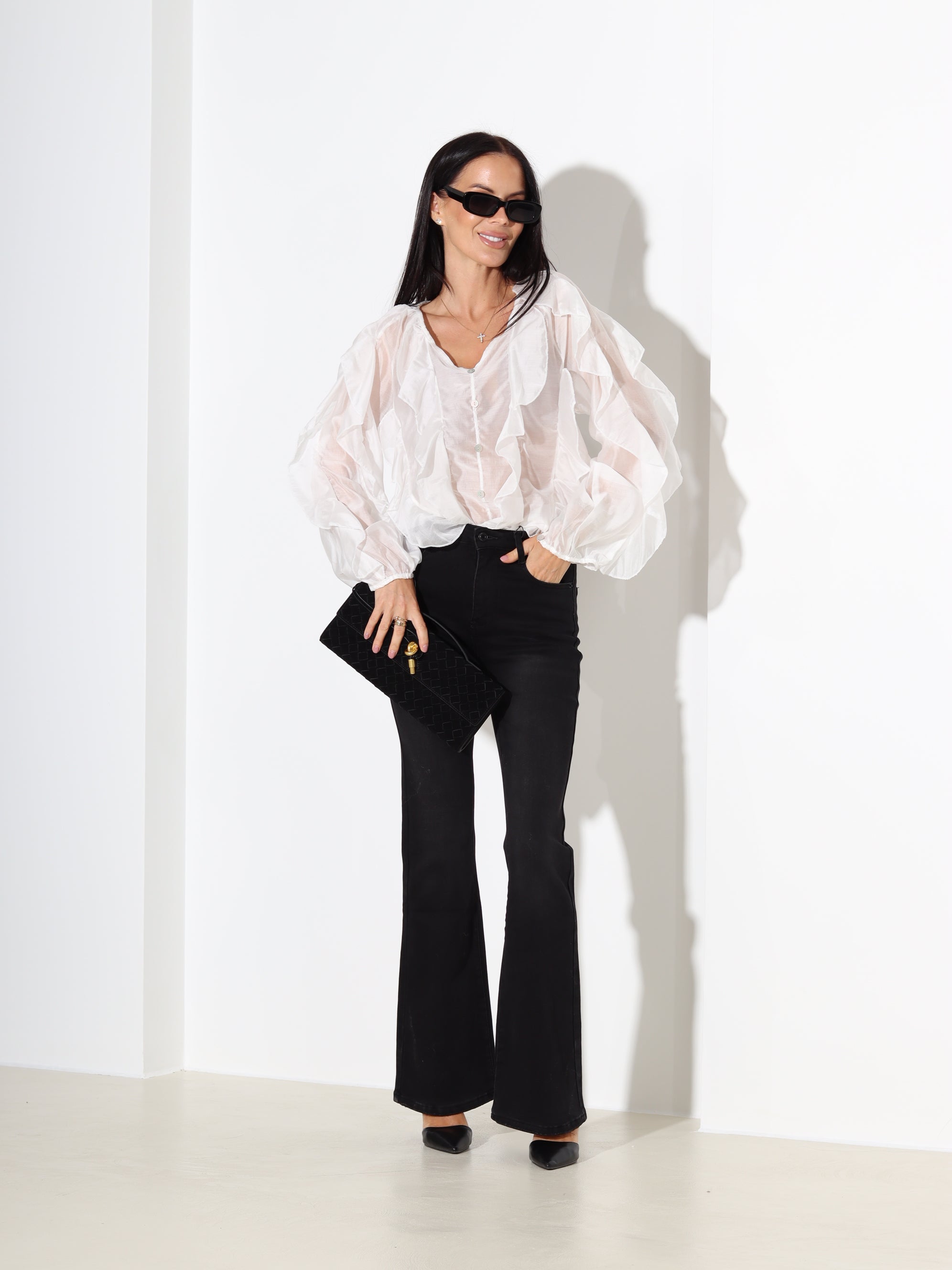 Balta bluze 'Volānrišiņa' – 18156