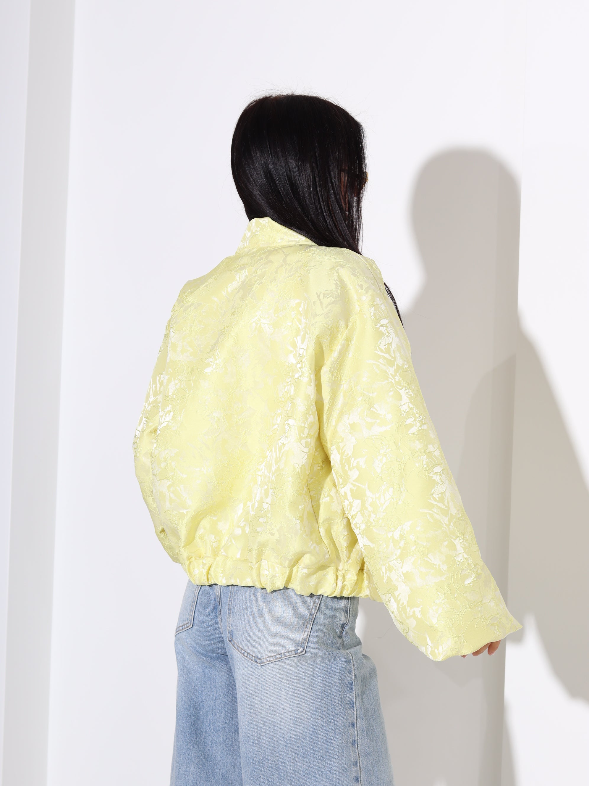 Dzeltena, eleganta auduma virsjaka/bomberjaka- 18404