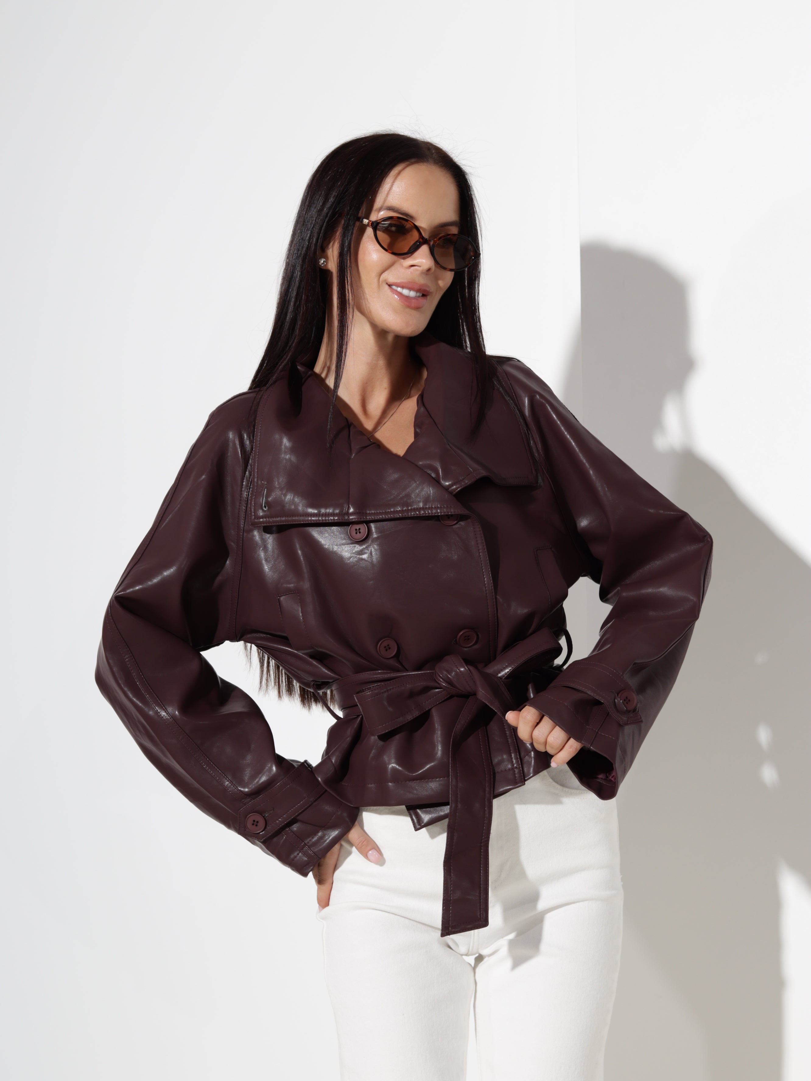Bordo, mīkstas ādas imitācijas virsjaka- 20736