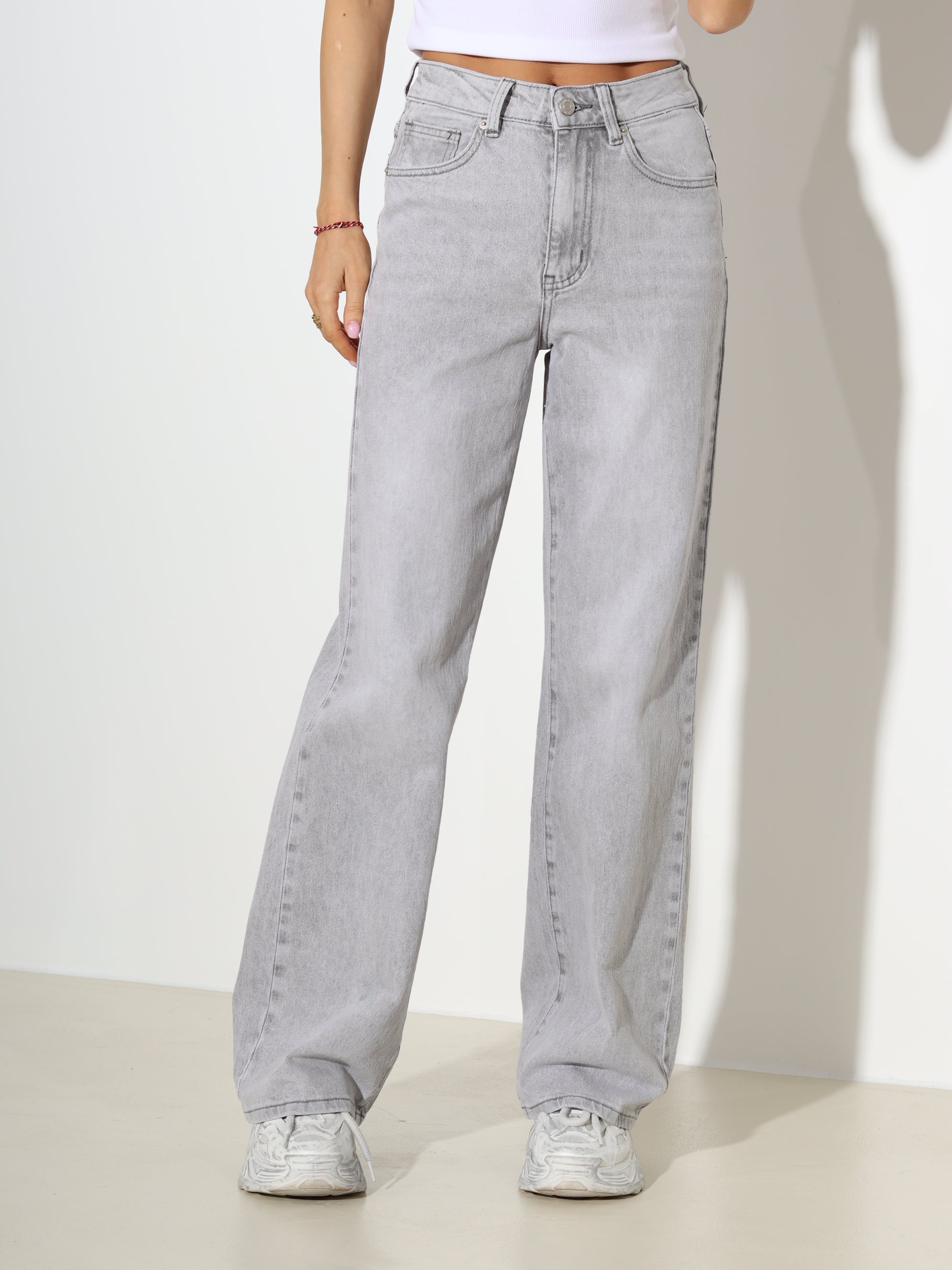 Pelēkas "Laulia" džinsu bikses "Wide leg"- 19093