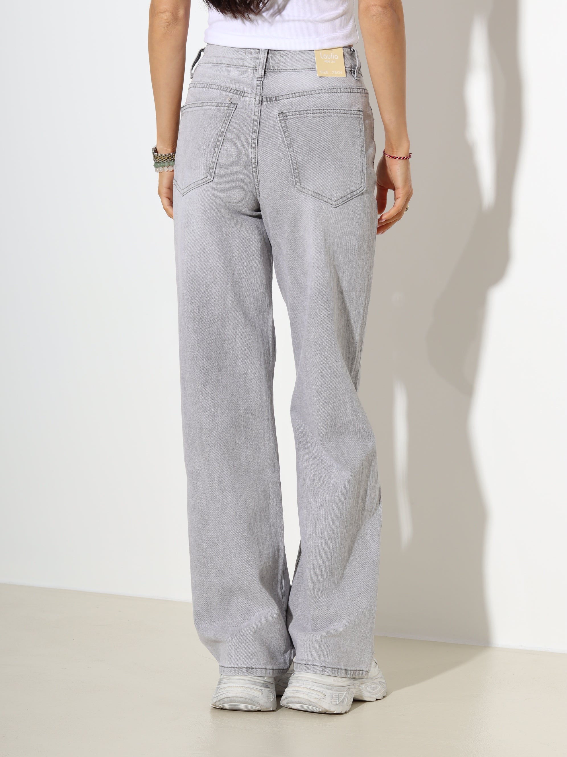 Pelēkas "Laulia" džinsu bikses "Wide leg"- 19093