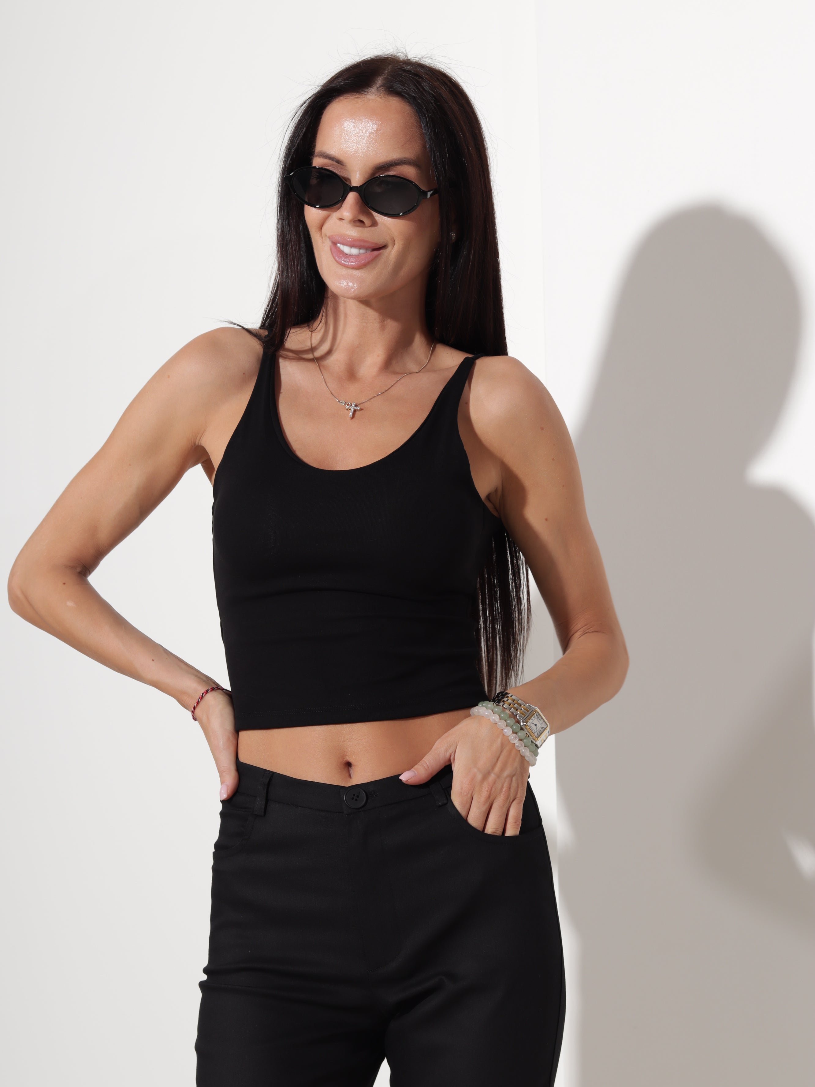 Melns saīsināts tops- 20386