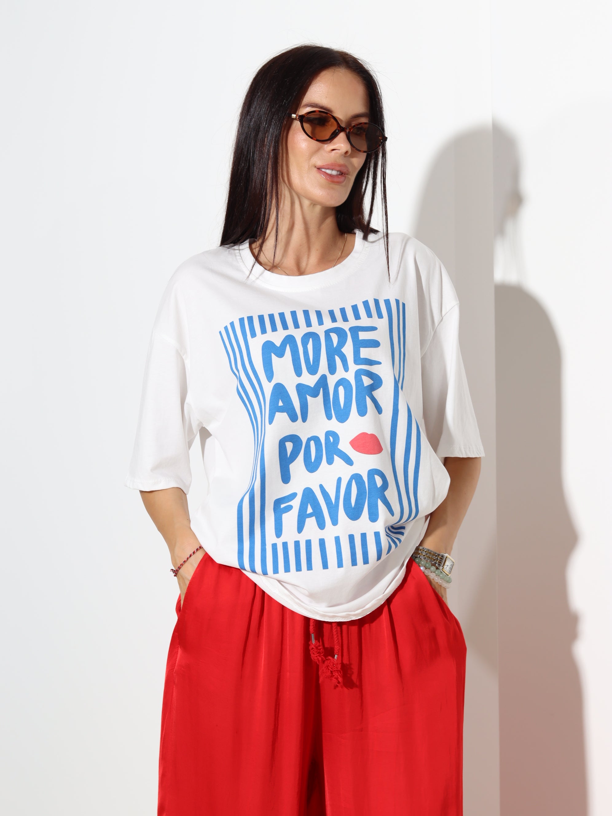 Balts tops "More Amor" - 20108