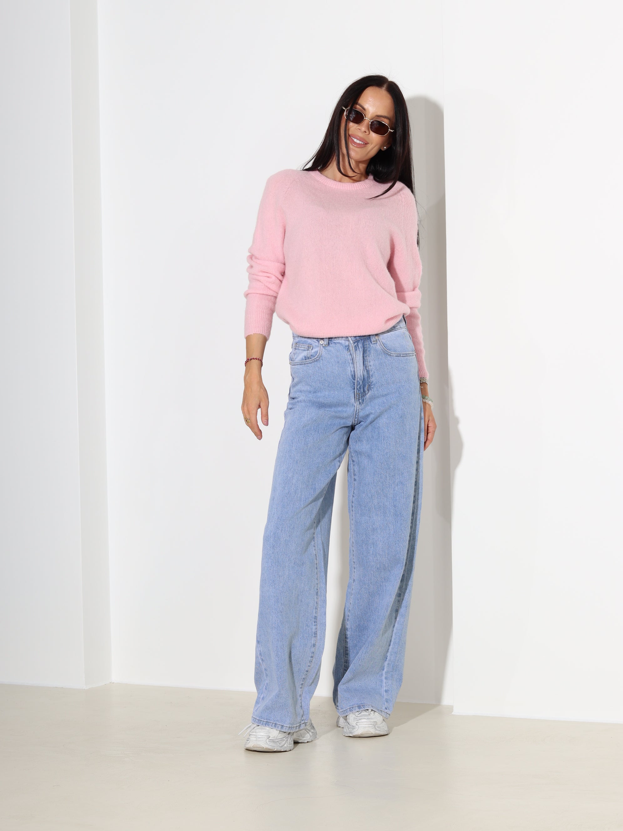 Rozā džemperis ar garu piedurkni, alpaka koosseisus - 18189