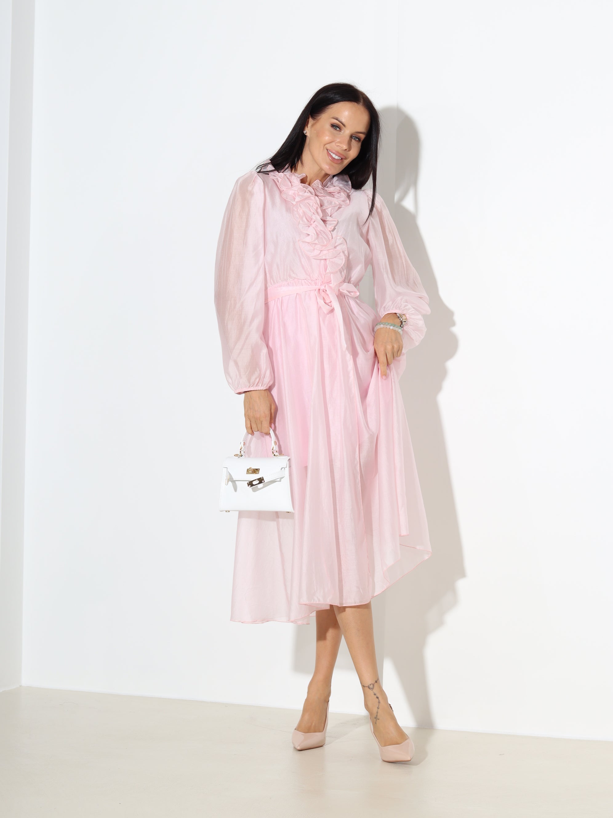 Rozā, midi, gaisīga kleita - 18410