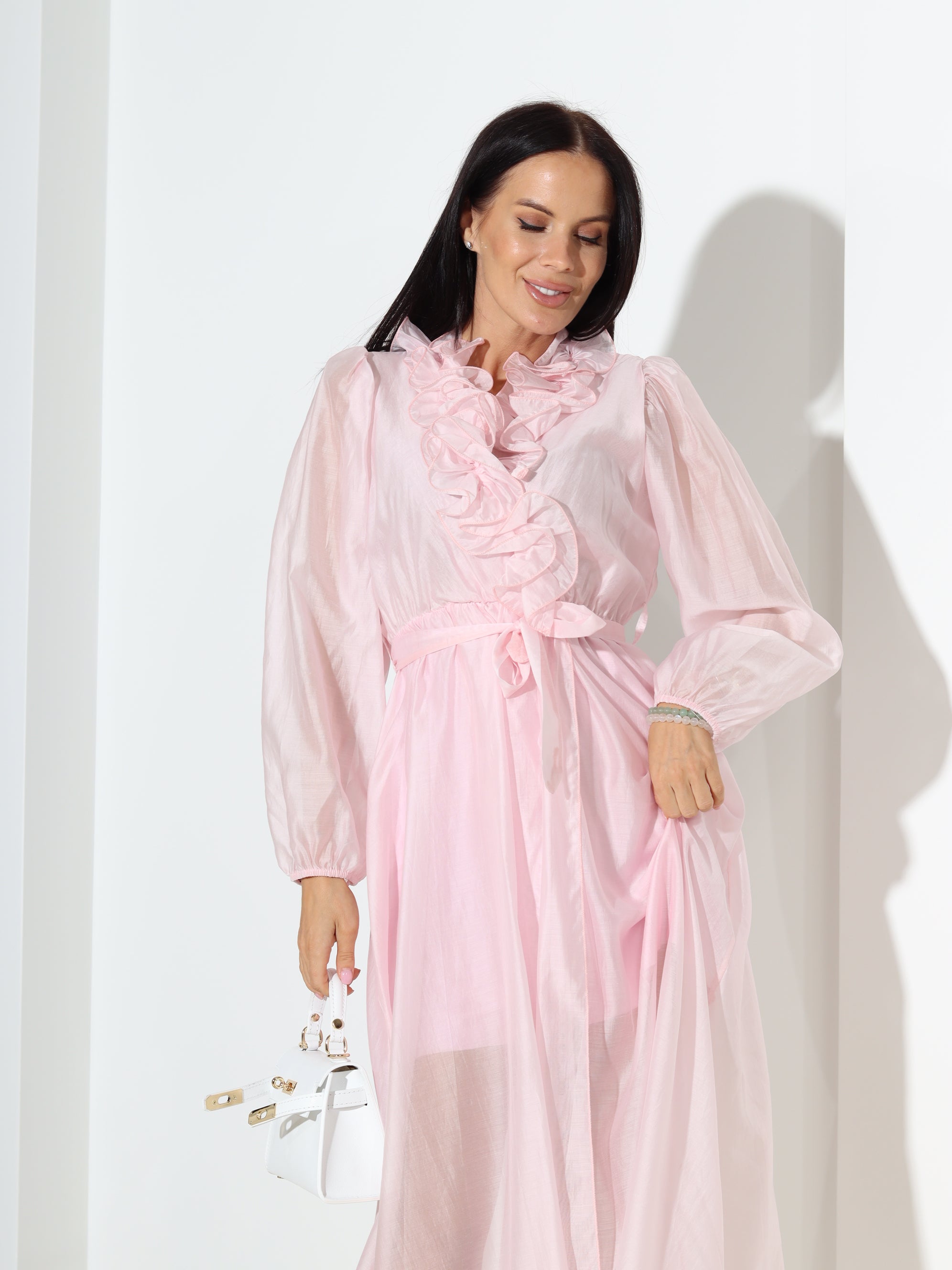 Rozā, midi, gaisīga kleita - 18410