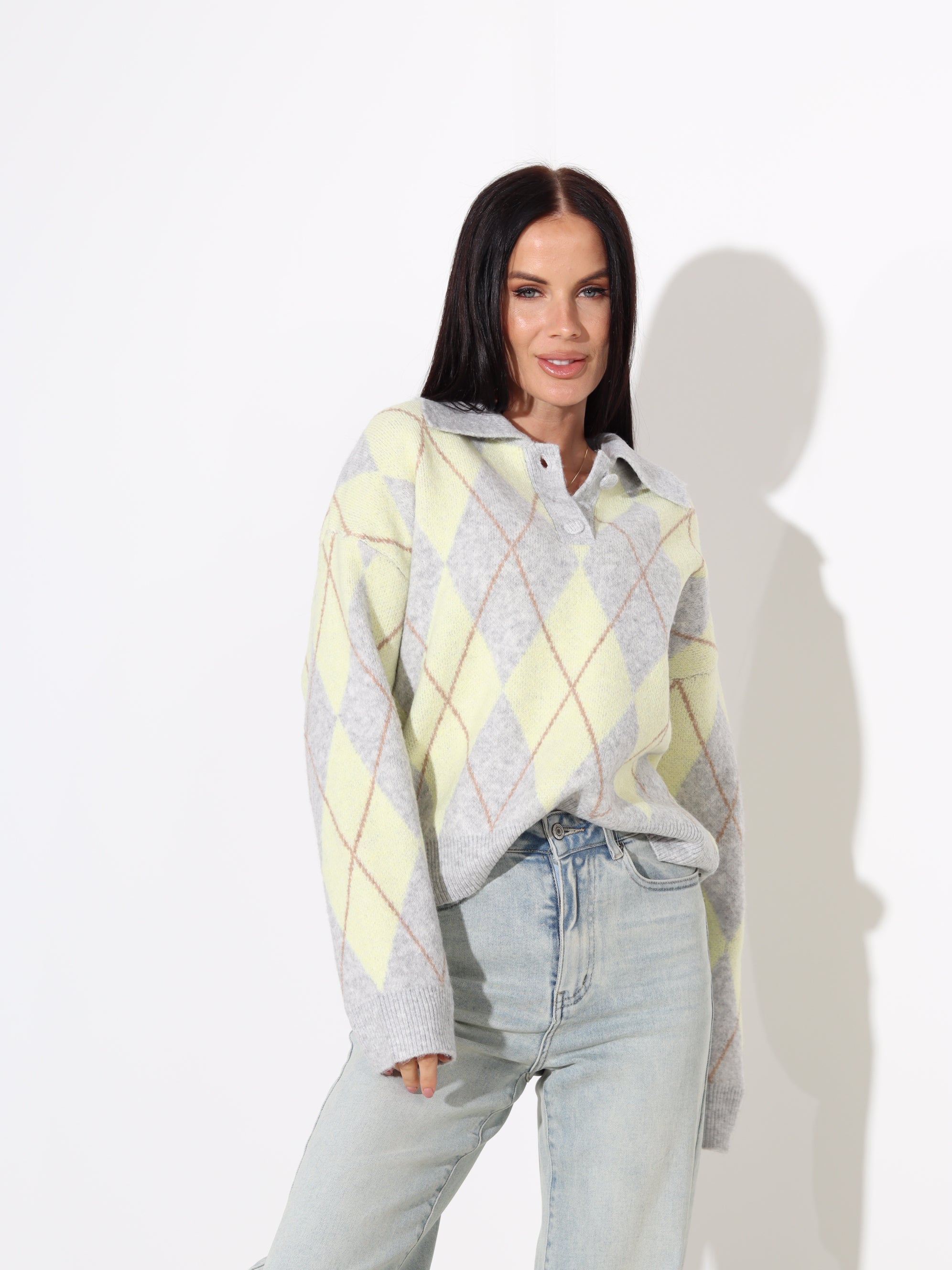 Dzeltens džemperis 'Rombiņš - 17975