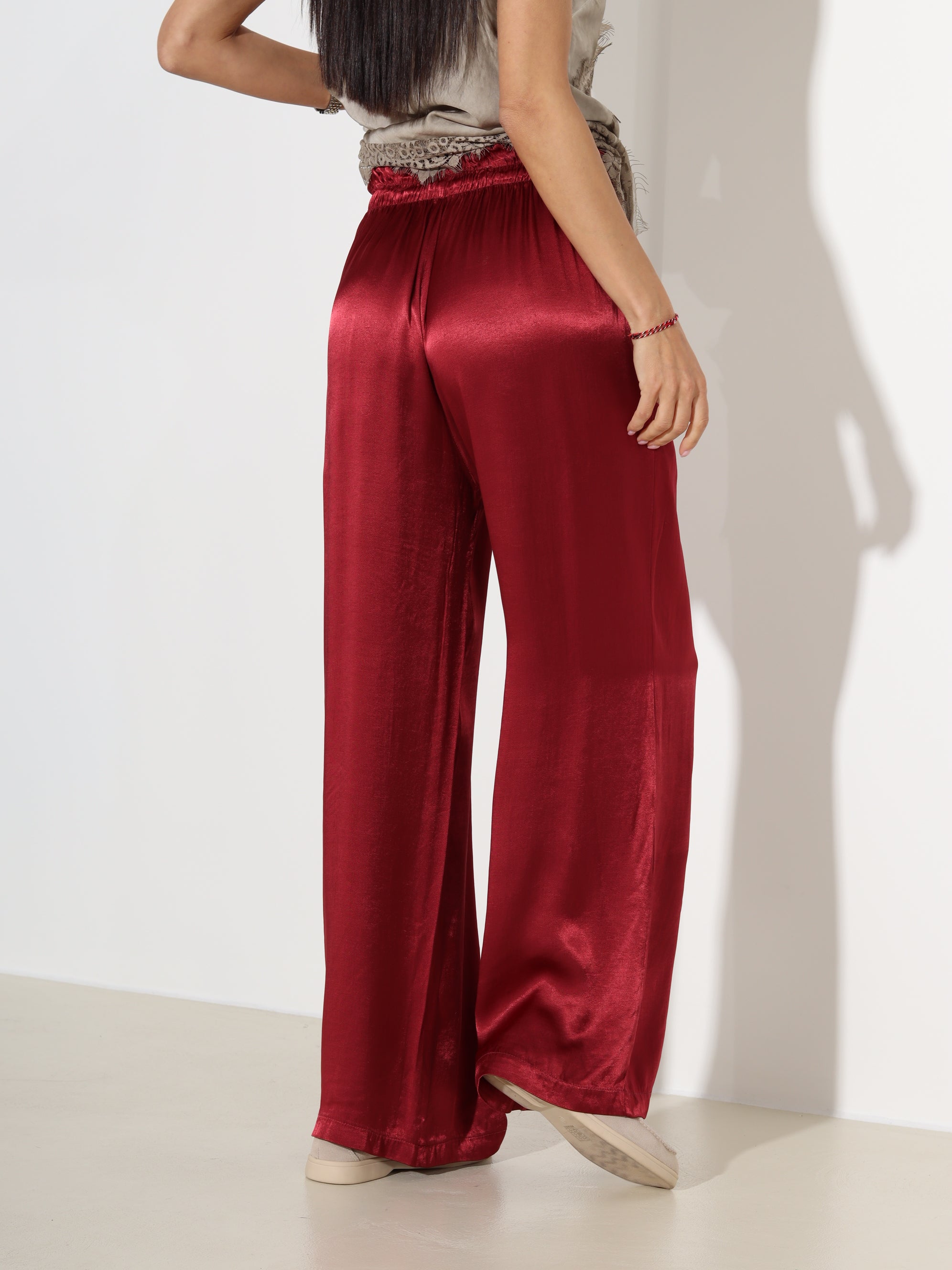 Sarkanas/bordo viskozes bikses- 18482