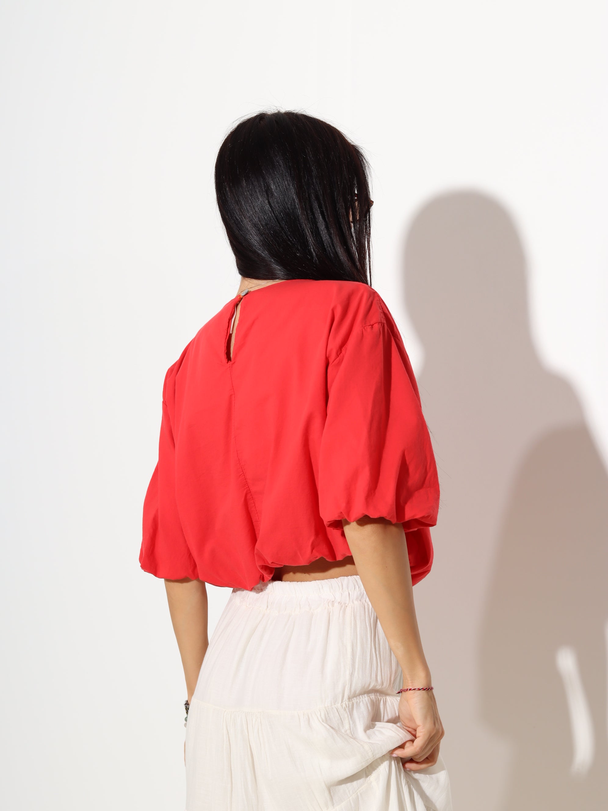 Sarkans balontipa tops, boho stilā - 20162