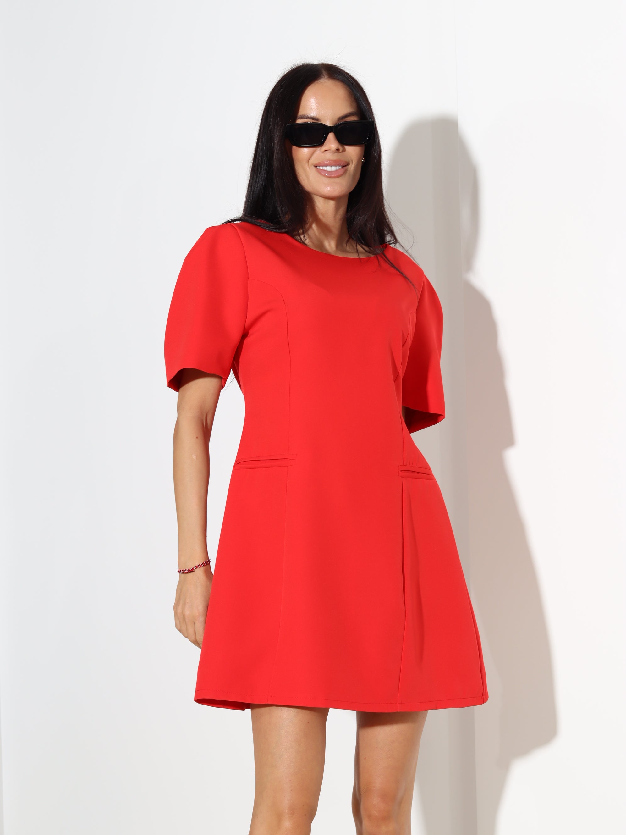 Sarkana krāsas īsa kleta "Simple" - 18261