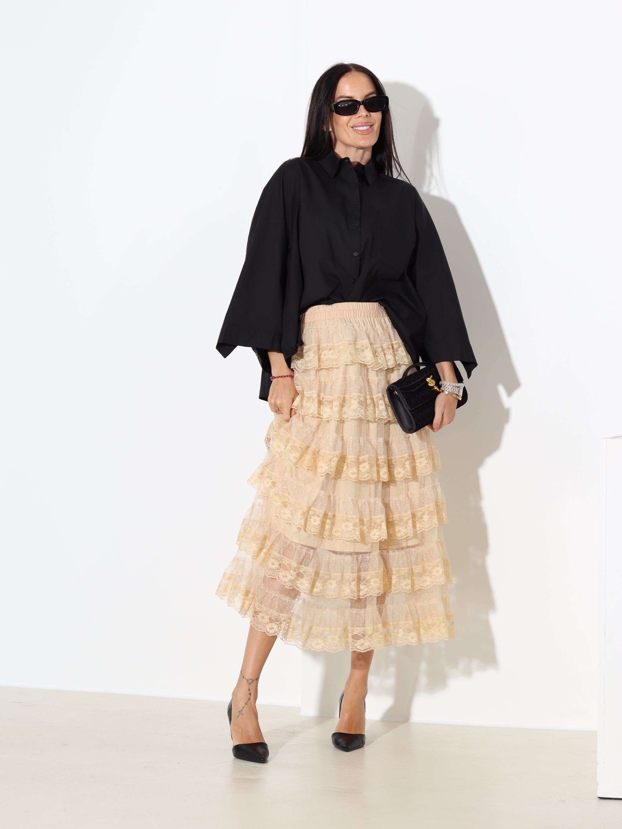 Melns saīsināta garuma krekls - 17992