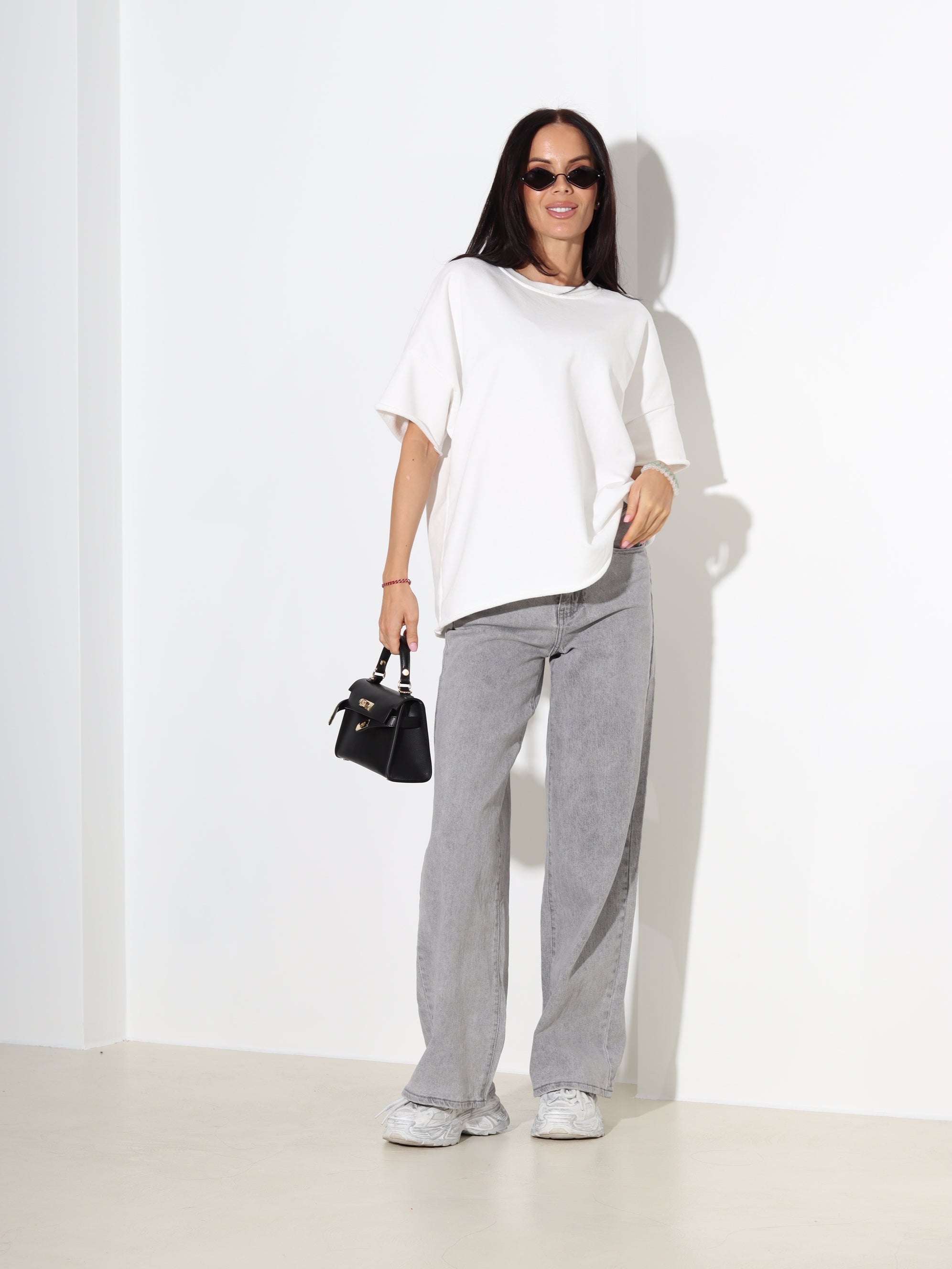 Balts cilpiņtrikotāšas tops - 18275