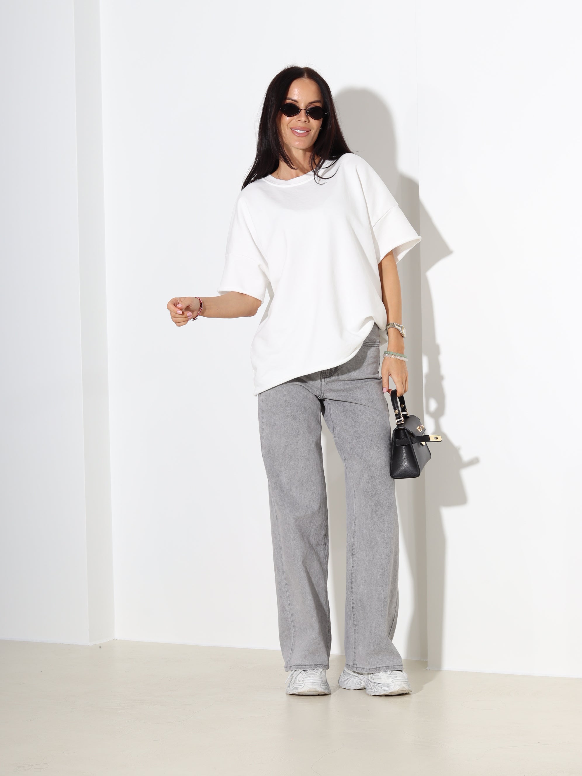 Balts cilpiņtrikotāšas tops - 18275