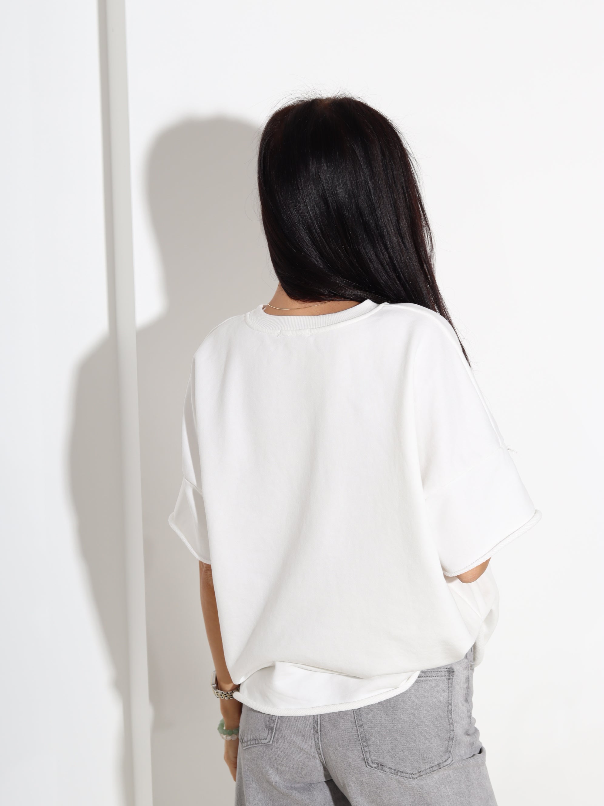 Balts cilpiņtrikotāšas tops - 18275