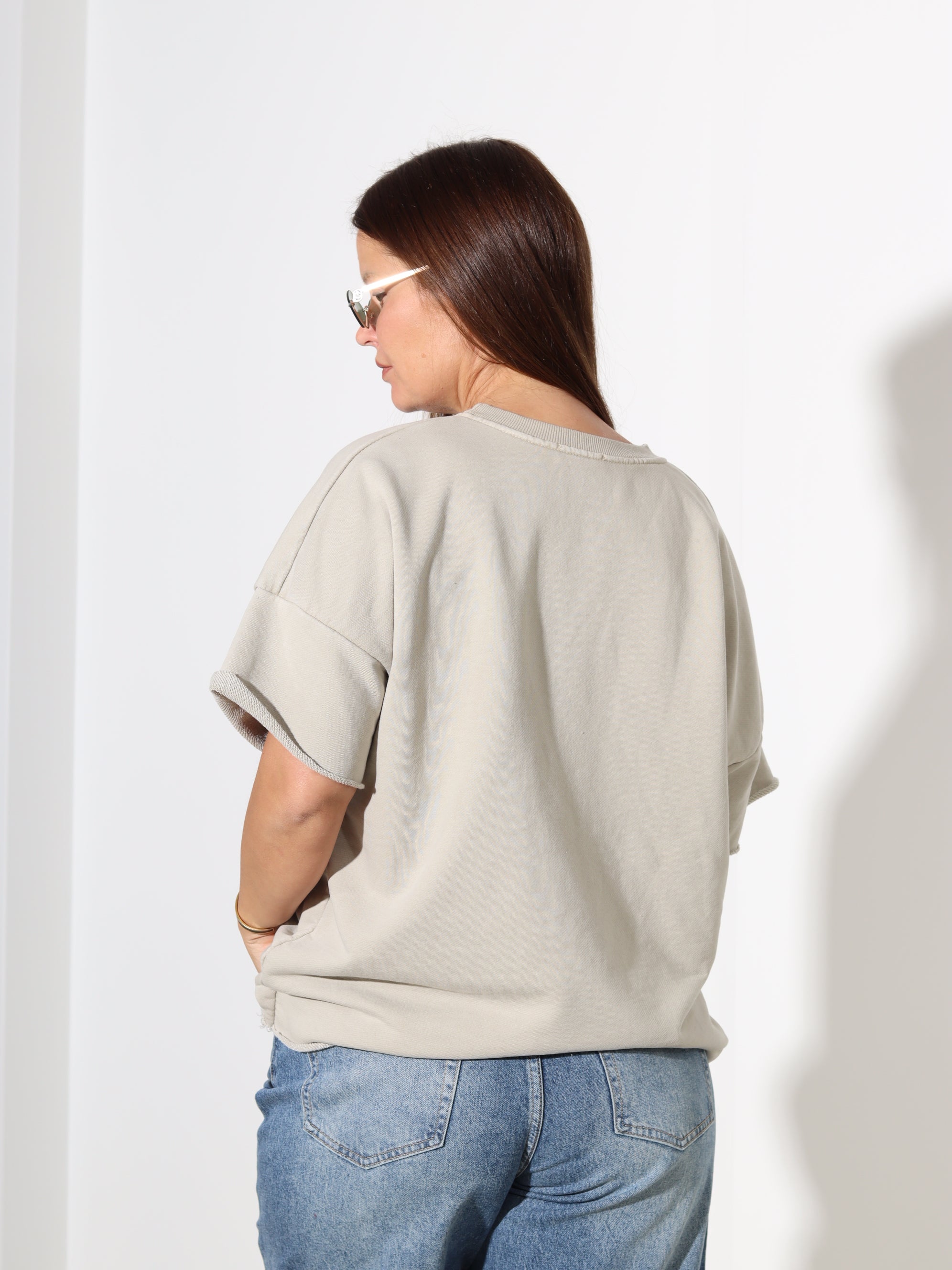 Taupe cilpiņtrikotāšas tops - 18277