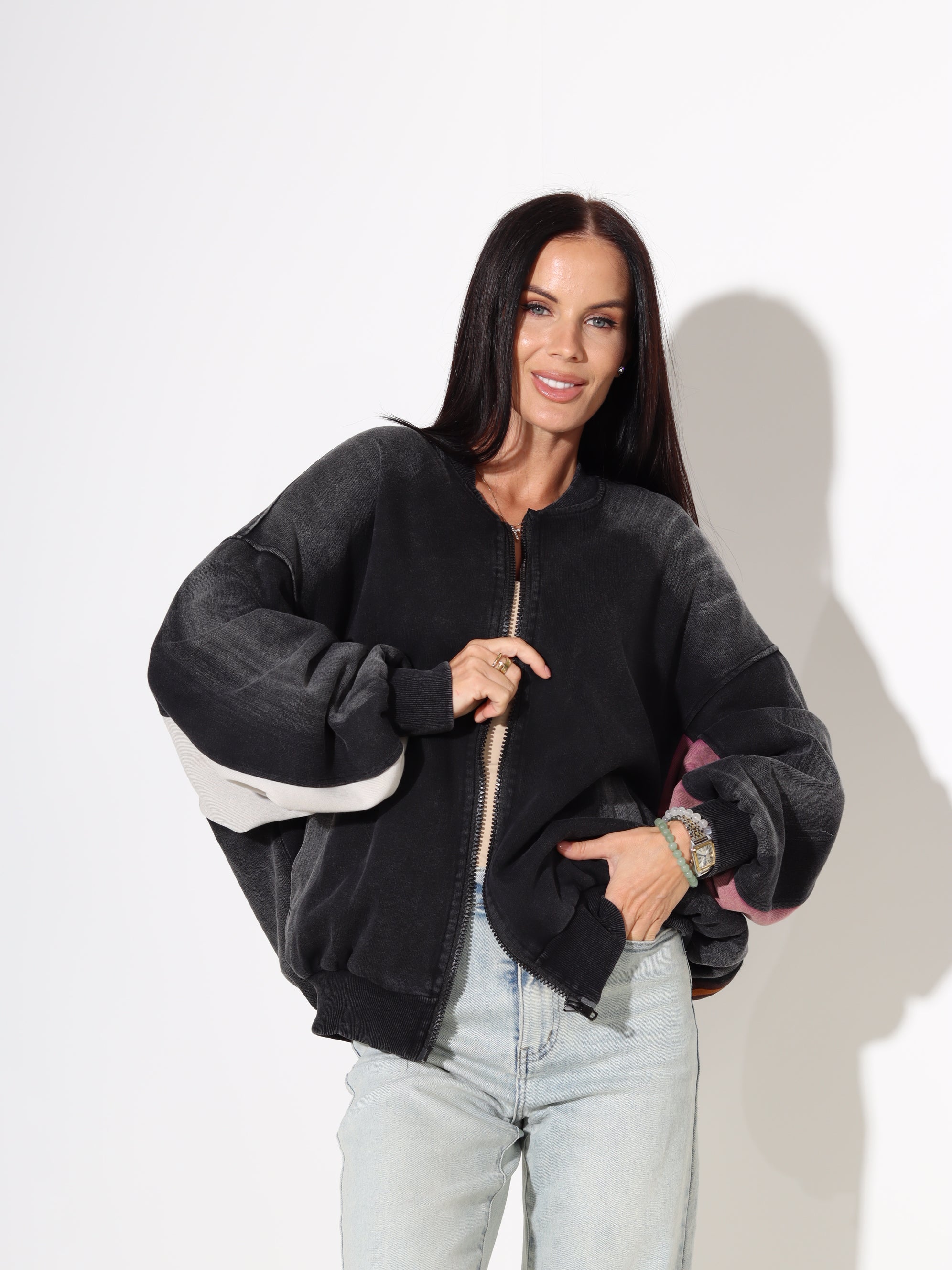 Pelēka batikojuma jaka 'ADETER' - 18013