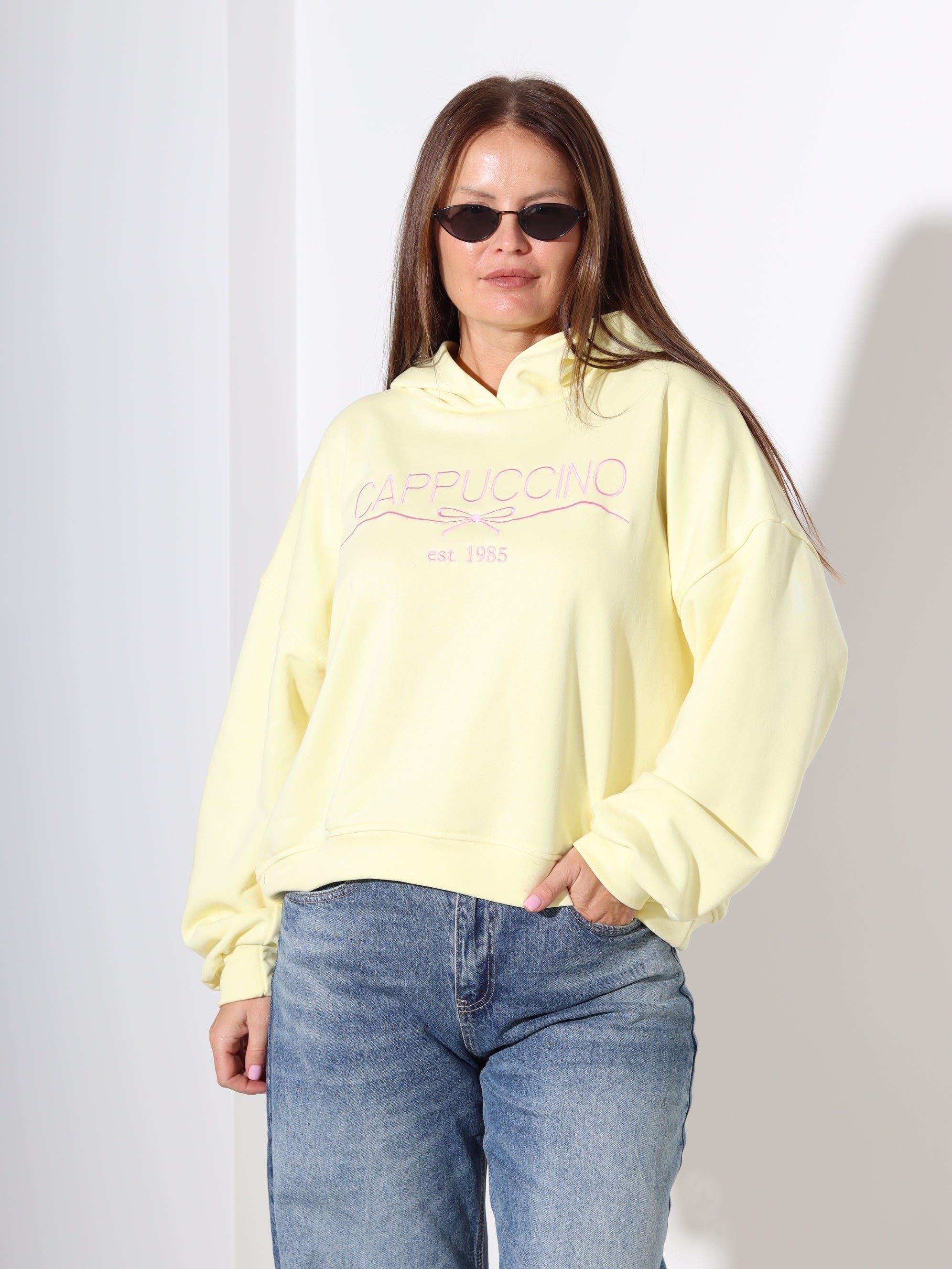 Dzeltens cilpiņtrikotāžas džemperis "Cappuccino" – 18281