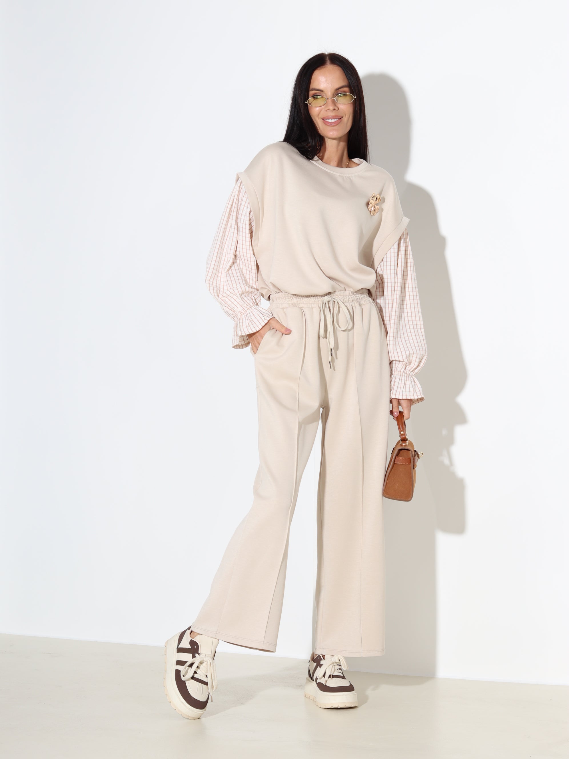 Bēšas sportiska stila püksid - 18022